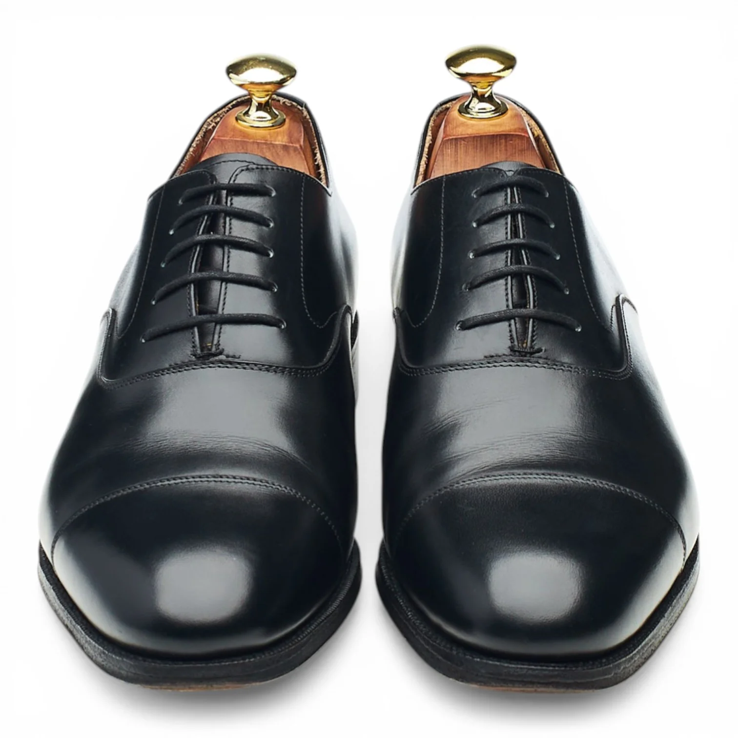 '101198' Black Leather Oxford UK 7 E - Image 2