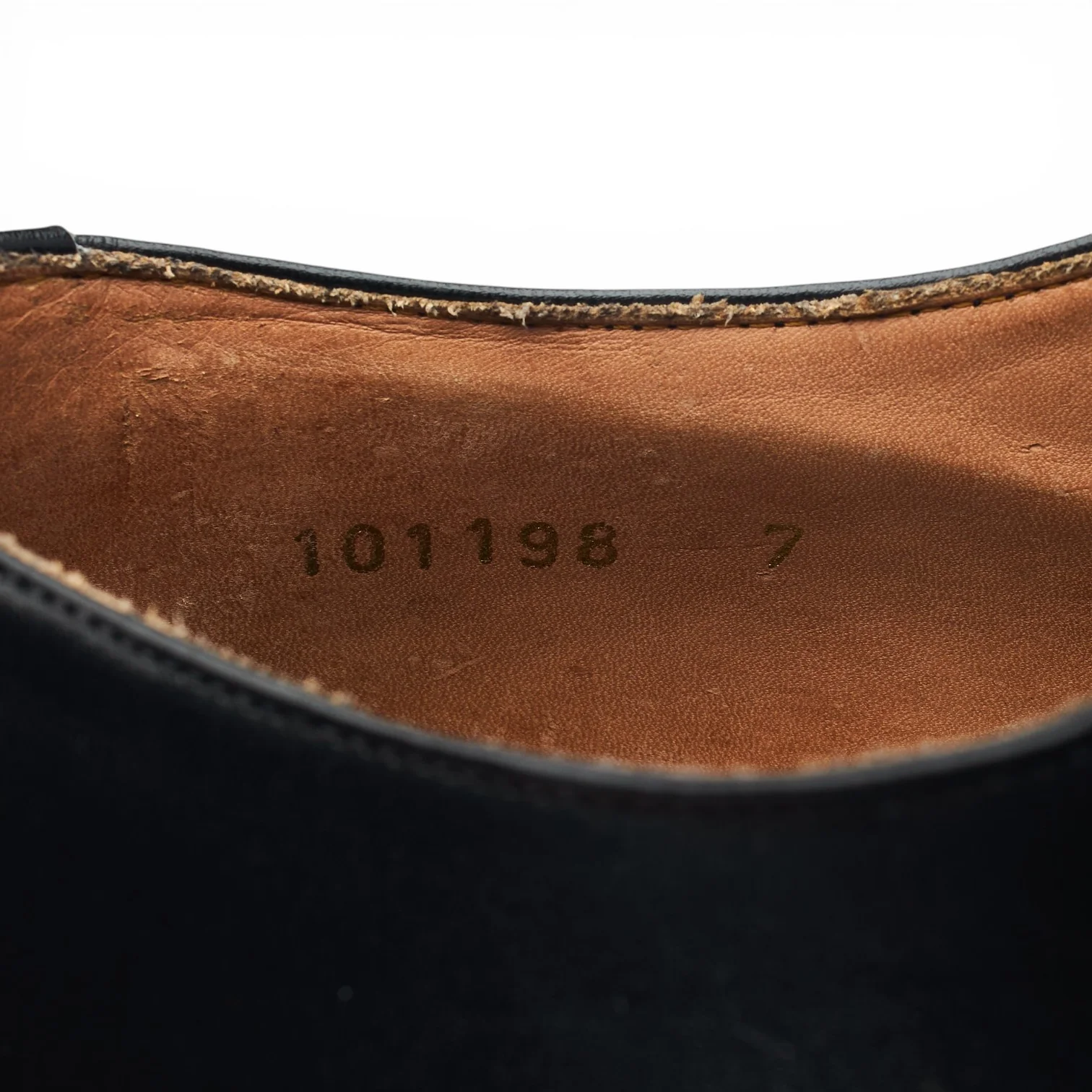 '101198' Black Leather Oxford UK 7 E - Image 7