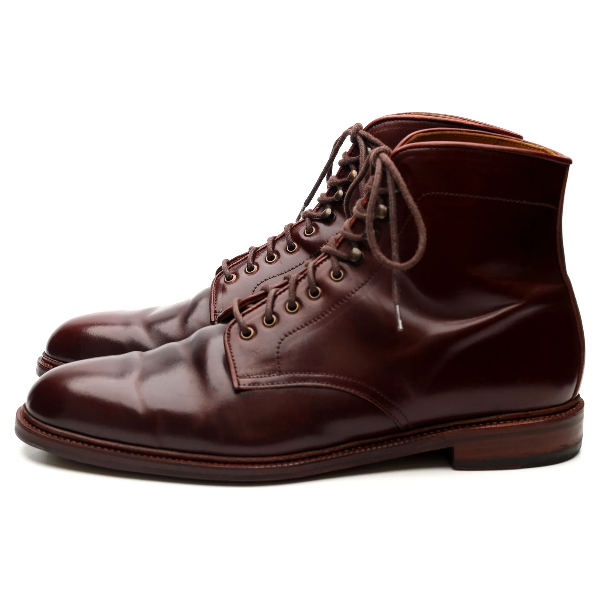 '101637' Burgundy Cordovan Leather Boots UK 10.5 E - Image 2
