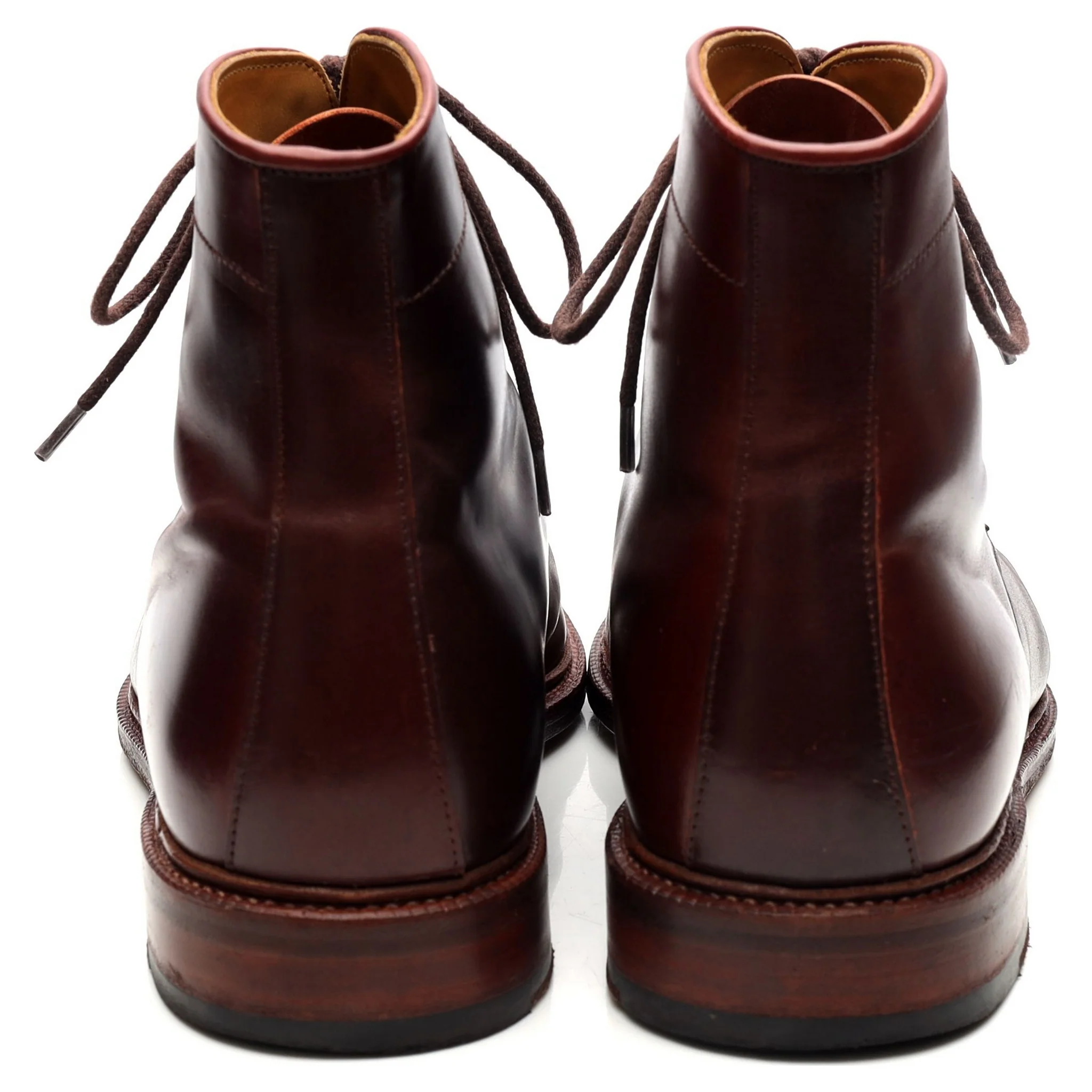 '101637' Burgundy Cordovan Leather Boots UK 10.5 E - Image 4
