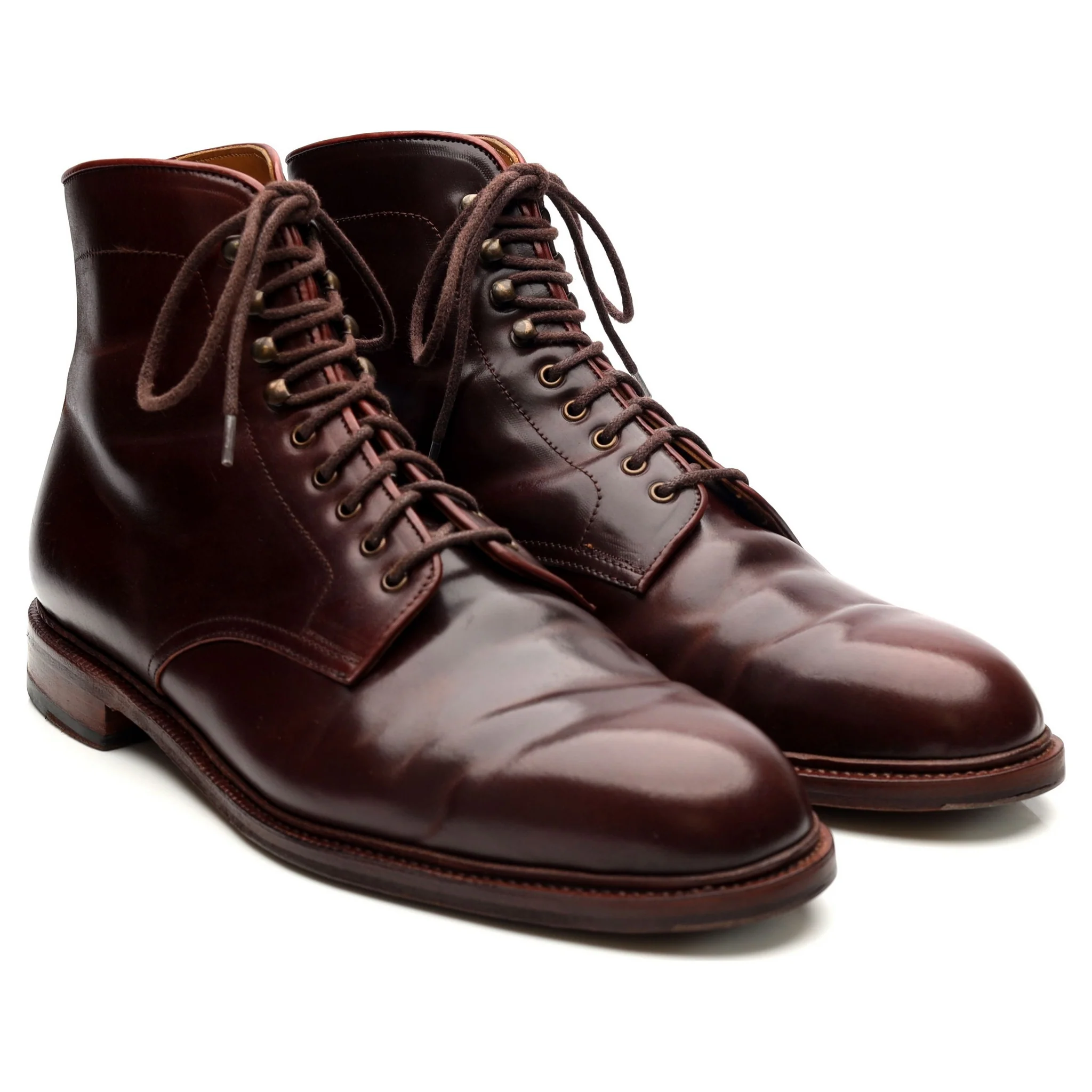 '101637' Burgundy Cordovan Leather Boots UK 10.5 E - Image 7
