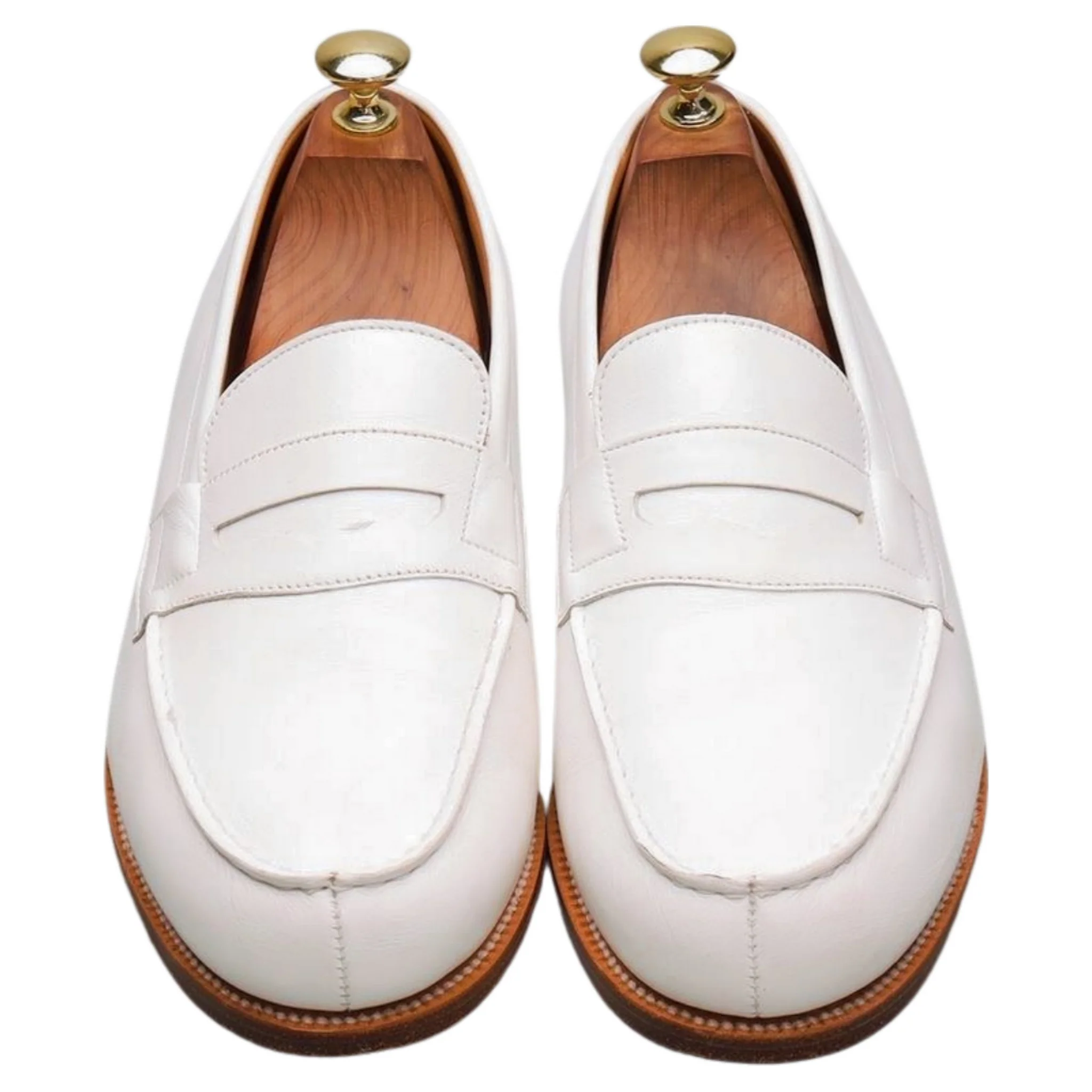 '180 Mocassin' White Leather Loafers 7 E UK 8 - Image 2