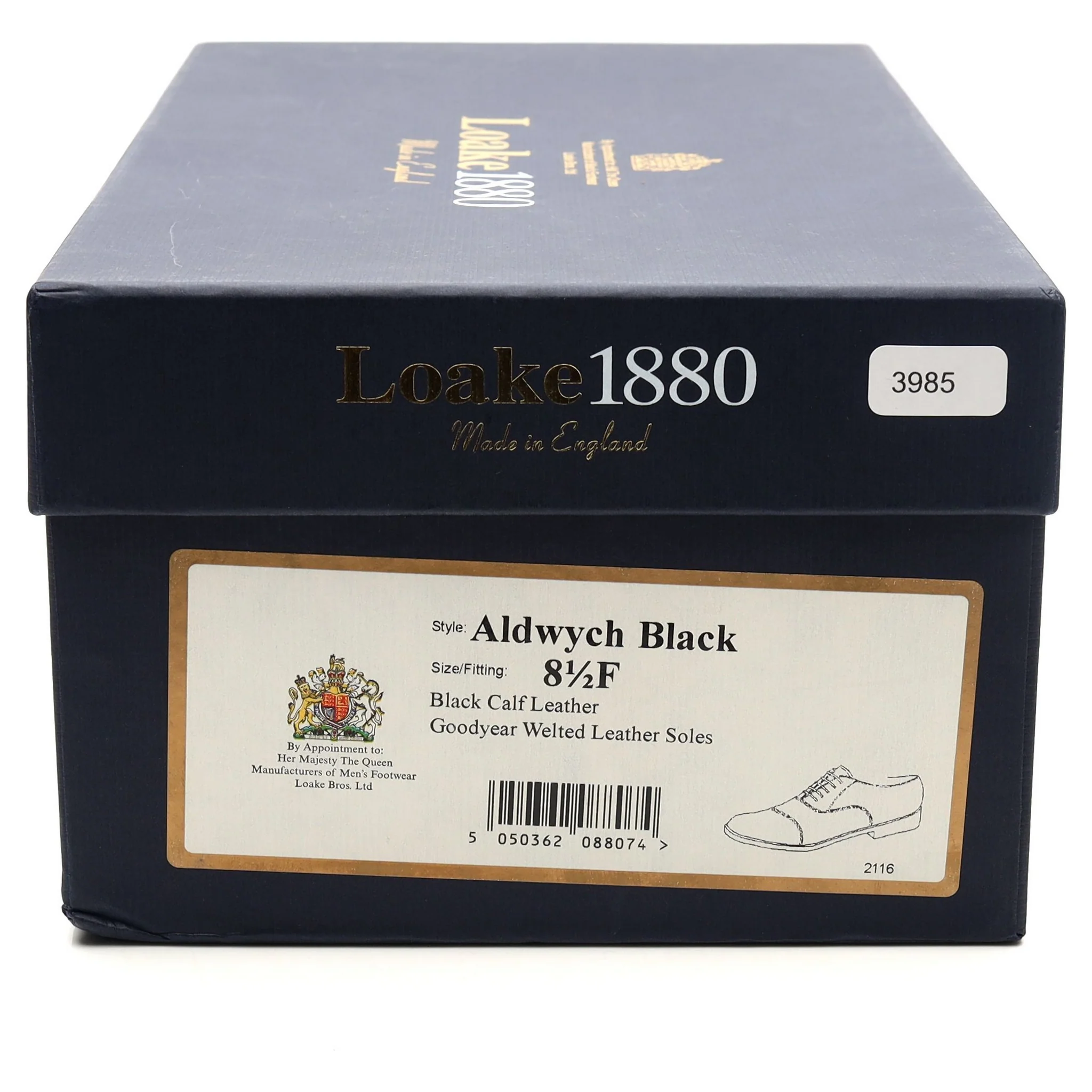 1880 'Aldwych' Black Leather Oxford UK 8.5 F - Image 14