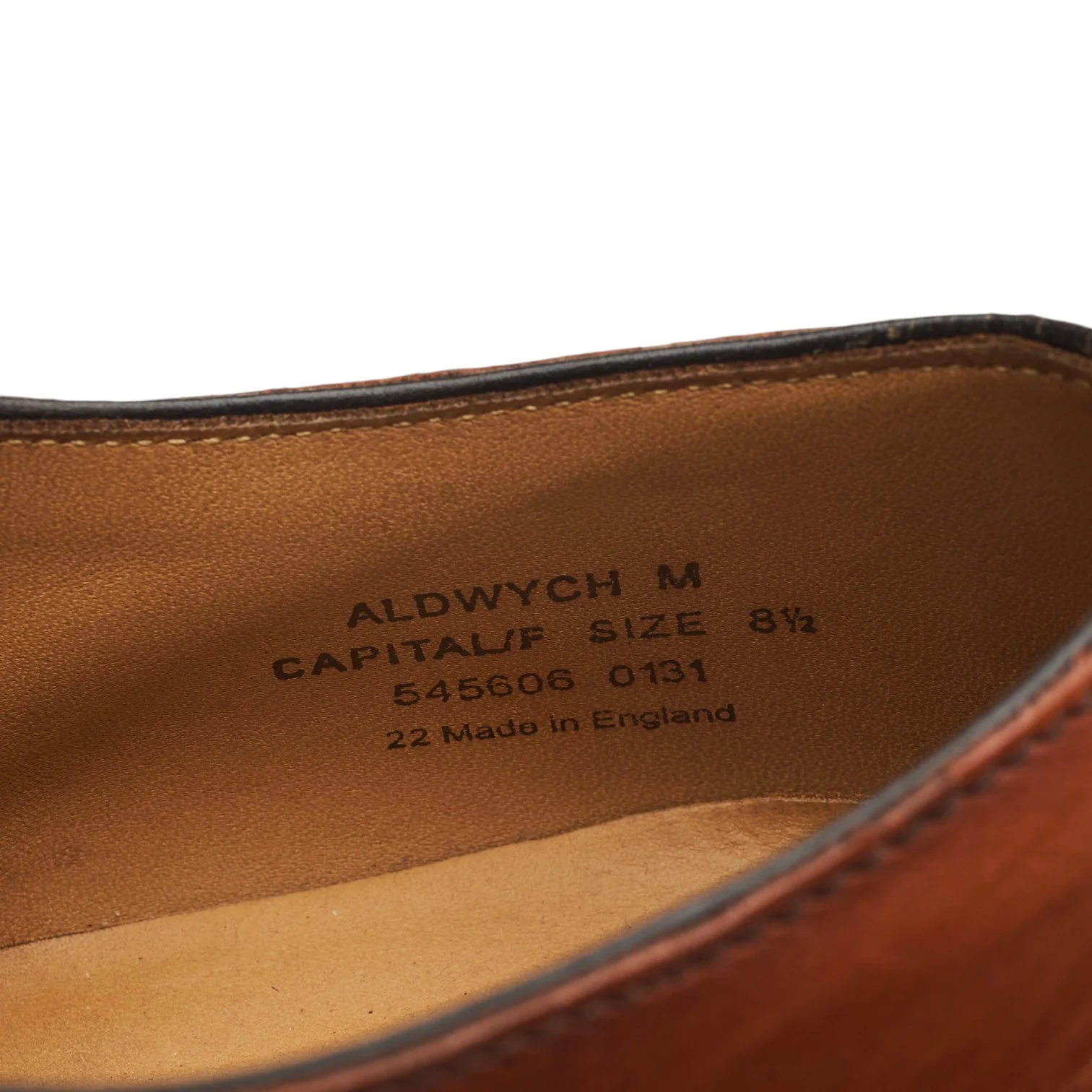 1880 'Aldwych' Tan Brown Leather Oxford UK 8.5 F - Image 7