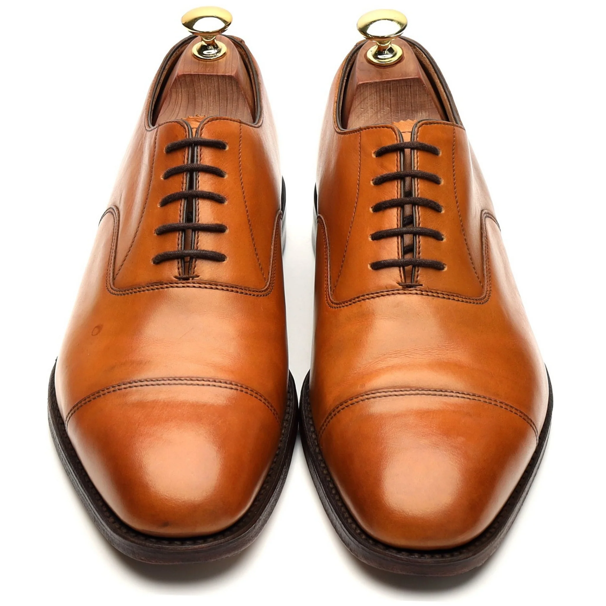 1880 'Aldwych' Tan Brown Leather Oxford UK 8.5 F - Image 2