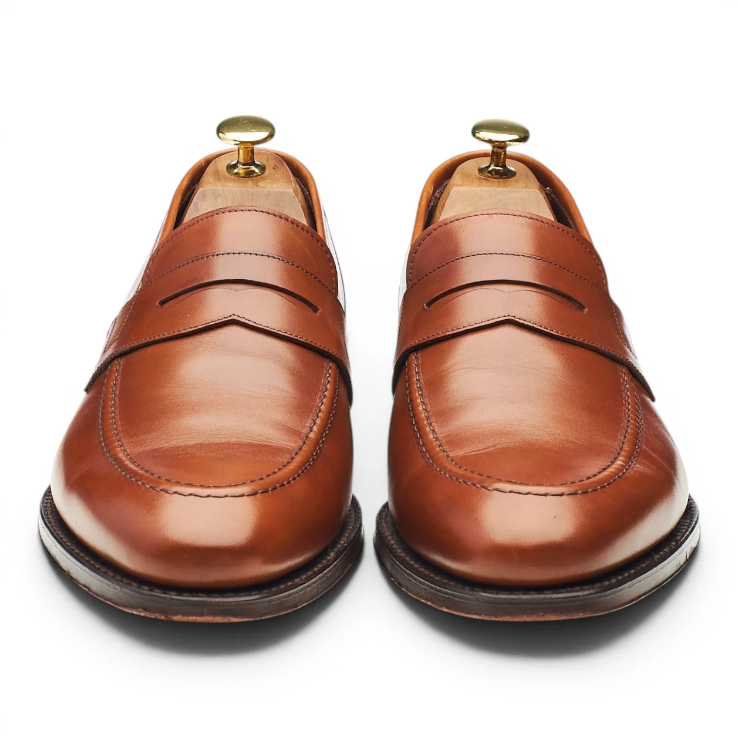 1880 'Anson' Tan Brown Leather Loafers UK 8.5 F - Image 2