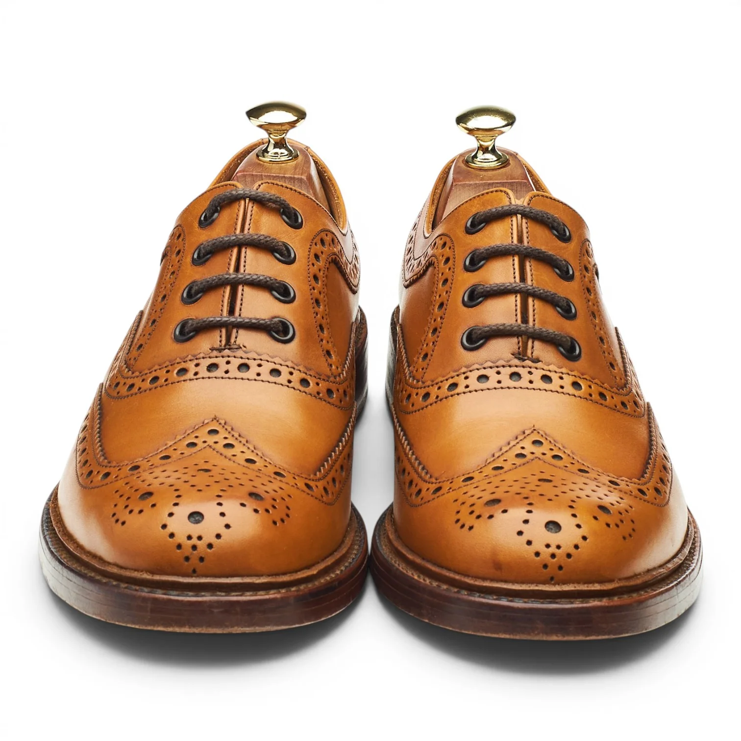 1880 'Ashby' Tan Brown Leather Oxford Brogues UK 8 G - Image 2