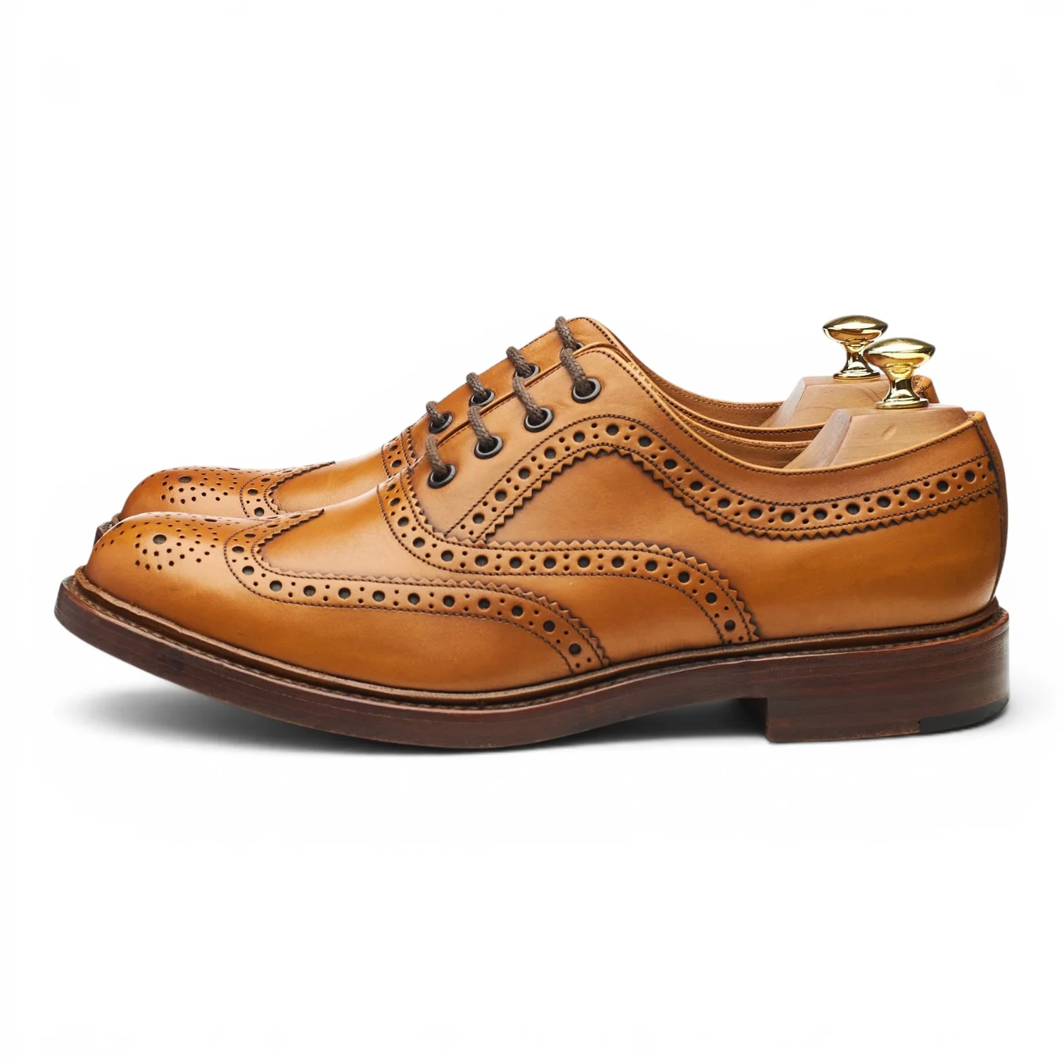 1880 'Ashby' Tan Brown Leather Oxford Brogues UK 8 G - Image 3