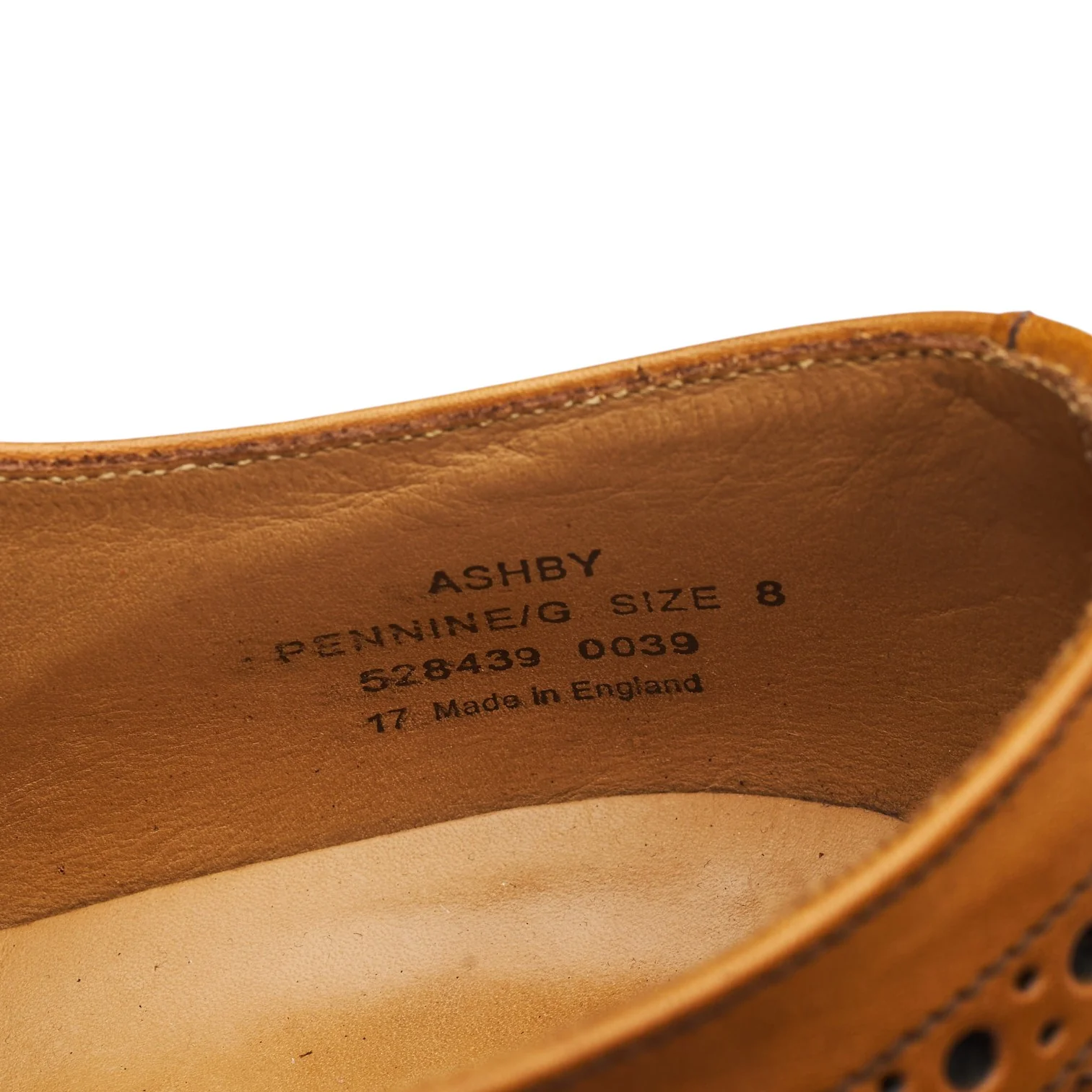 1880 'Ashby' Tan Brown Leather Oxford Brogues UK 8 G - Image 7