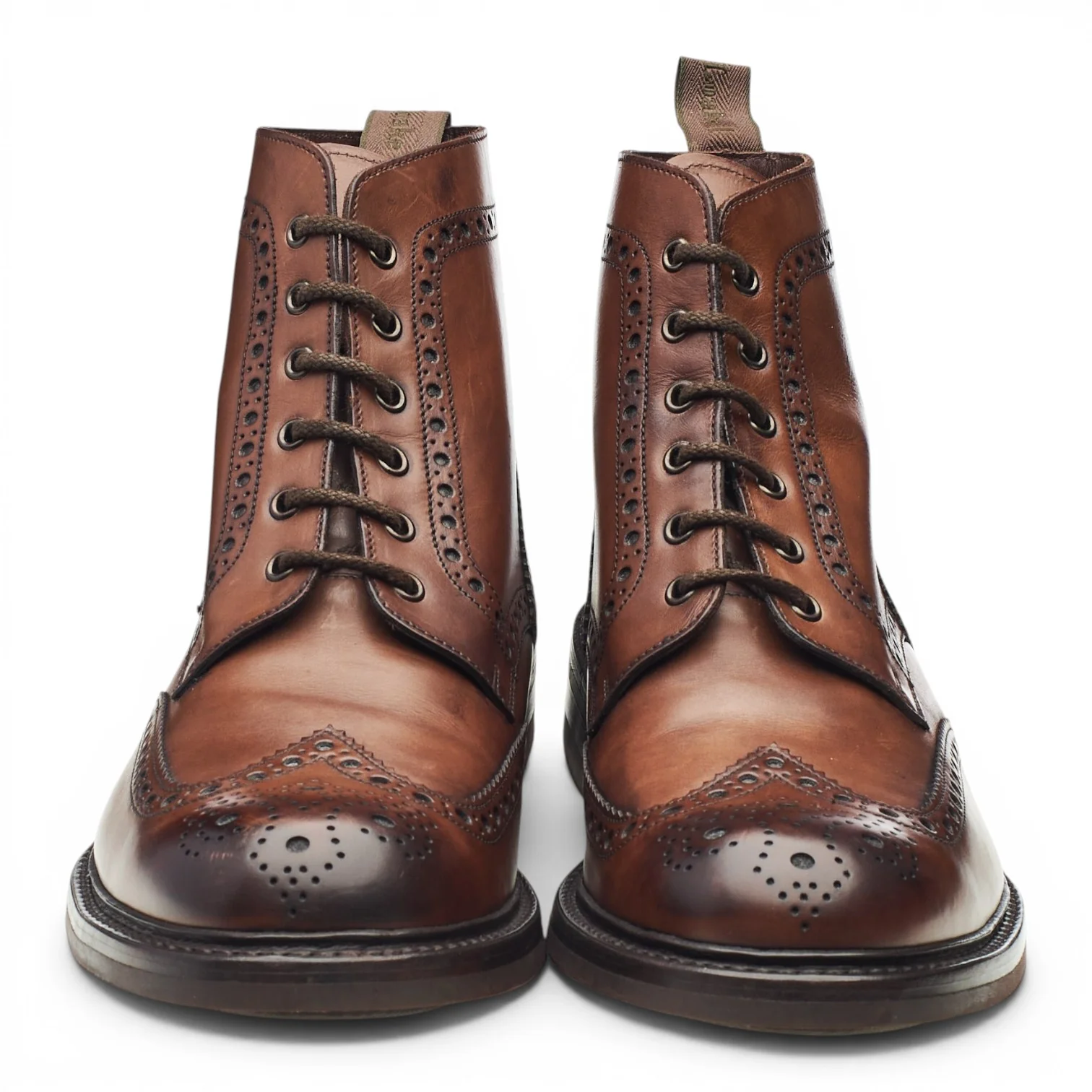 1880 'Bedale' Brown Leather Brogue Boots UK 11 G - Image 2
