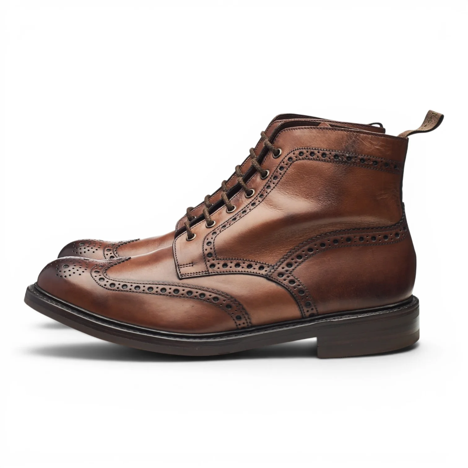 1880 'Bedale' Brown Leather Brogue Boots UK 11 G - Image 3