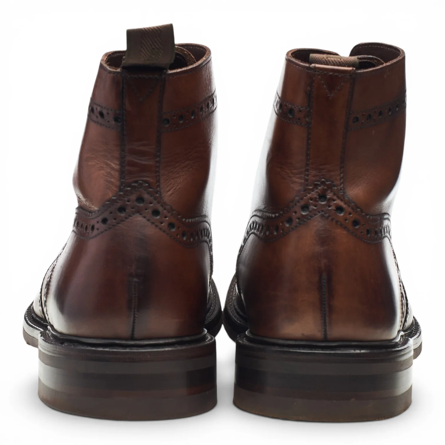 1880 'Bedale' Brown Leather Brogue Boots UK 11 G - Image 4
