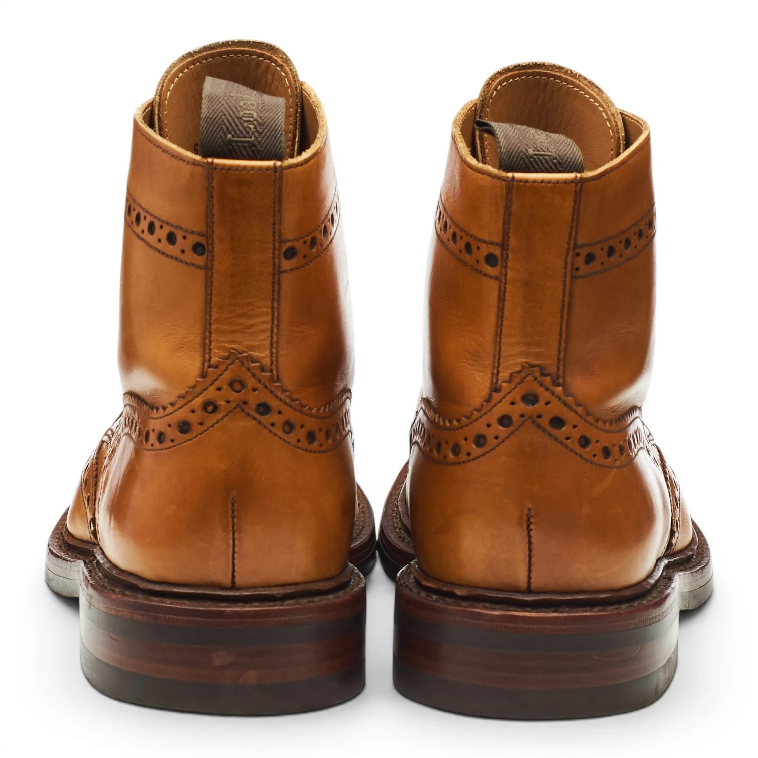 1880 'Bedale' Tan Brown Leather Brogue Boots UK 6 G - Image 4
