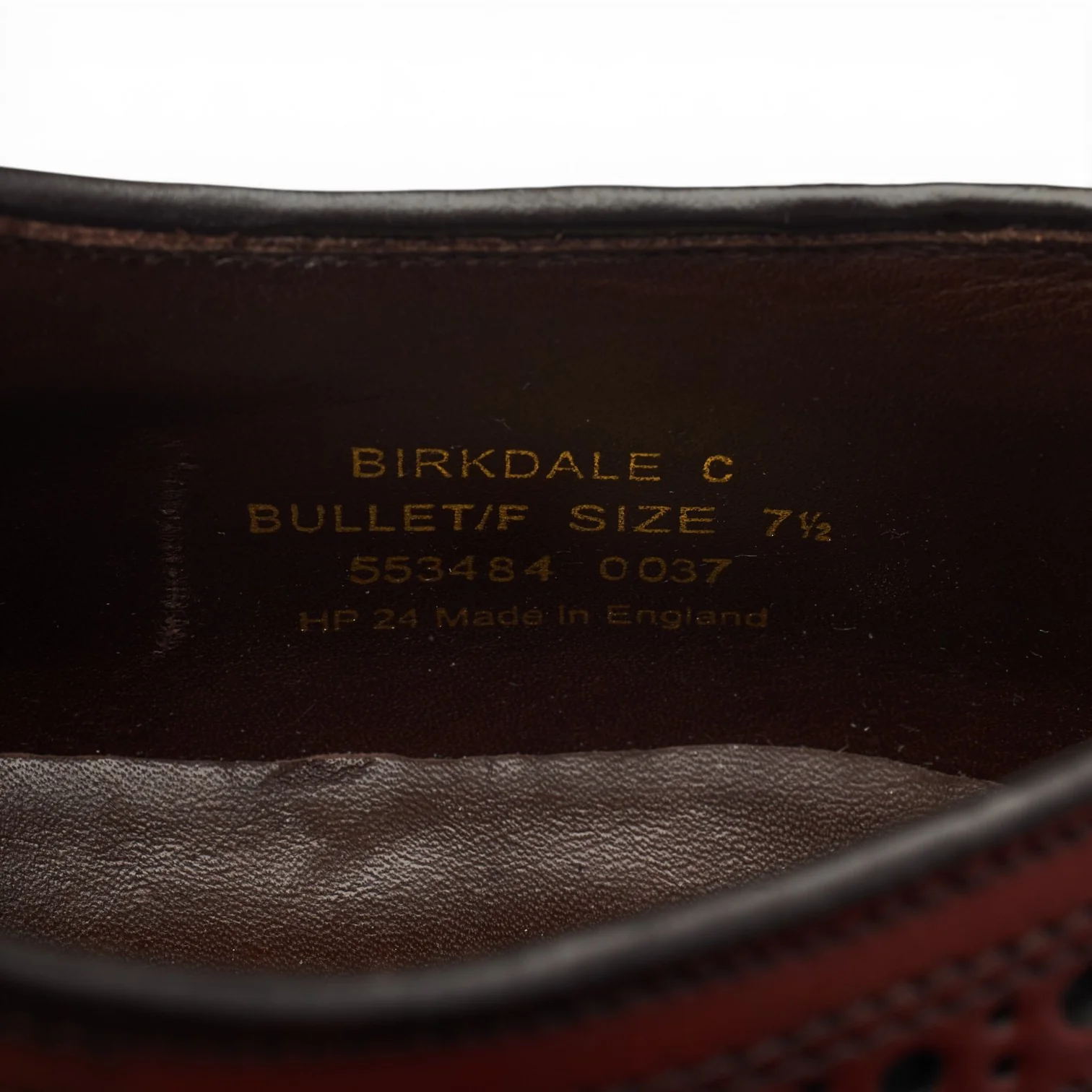 1880 'Birkdale' Brown Leather Derby Brogues UK 7.5 F - Image 7