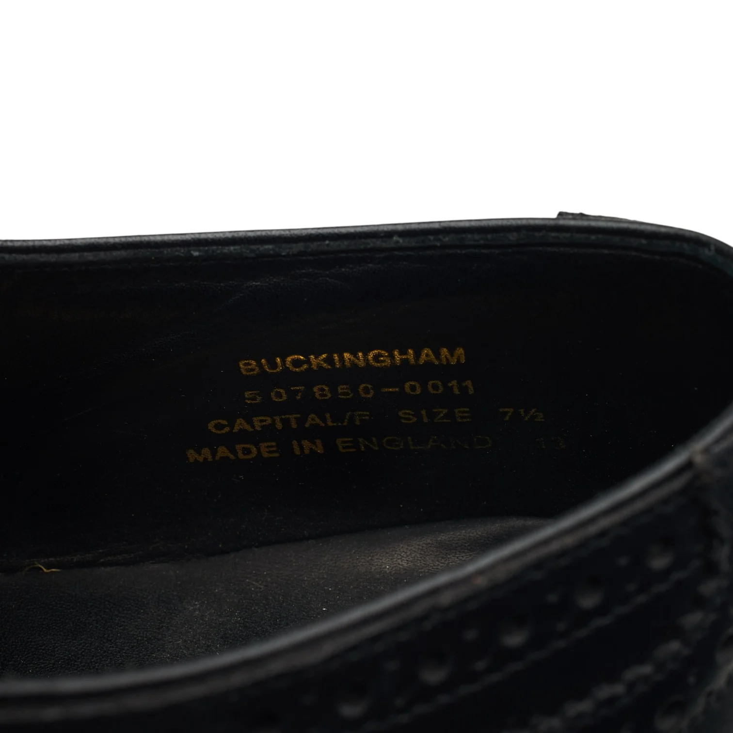 1880 'Buckingham' Black Leather Oxford Brogues UK 7.5 F - Image 7