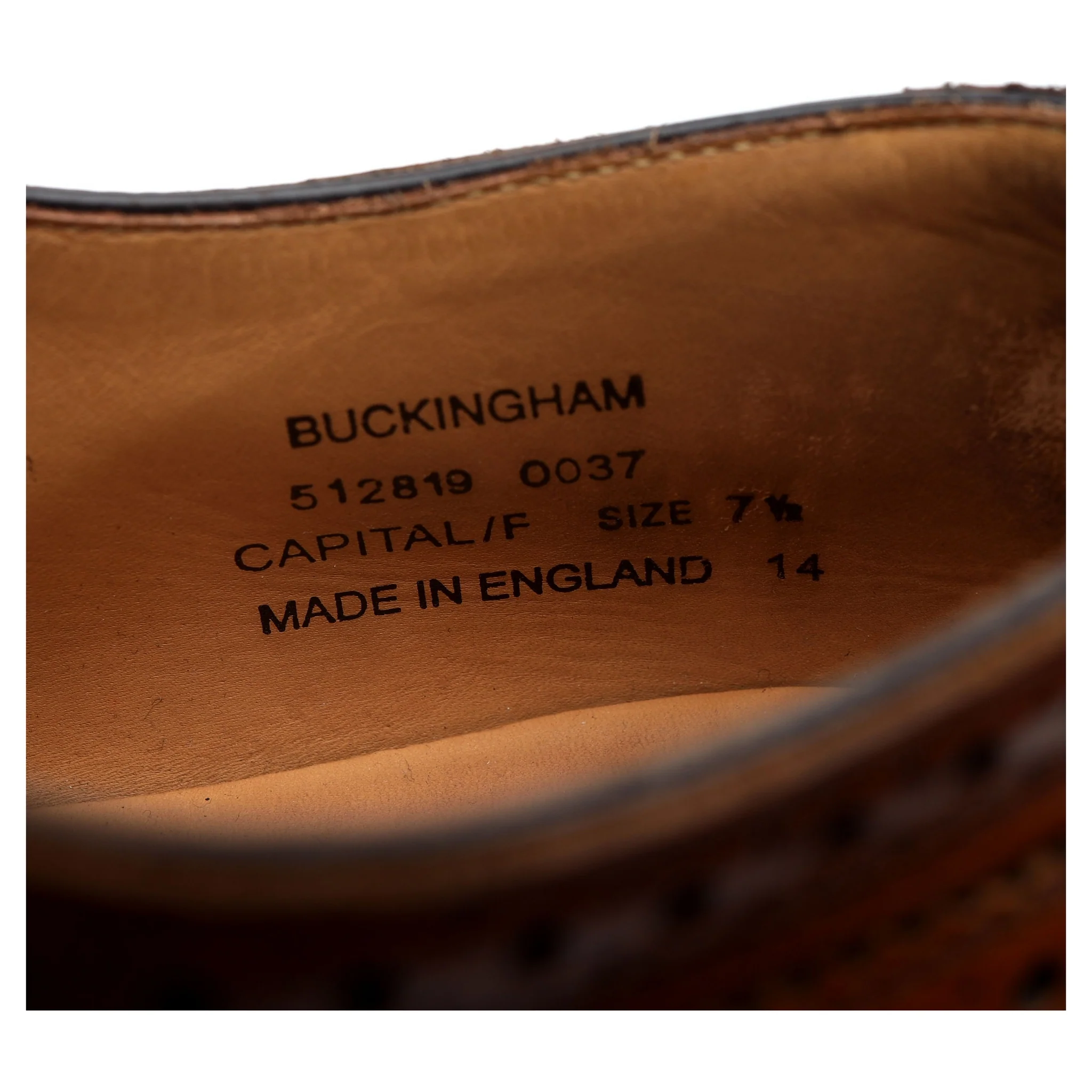 1880 'Buckingham' Tan Brown Leather Oxford Brogues UK 7.5 F - Image 13