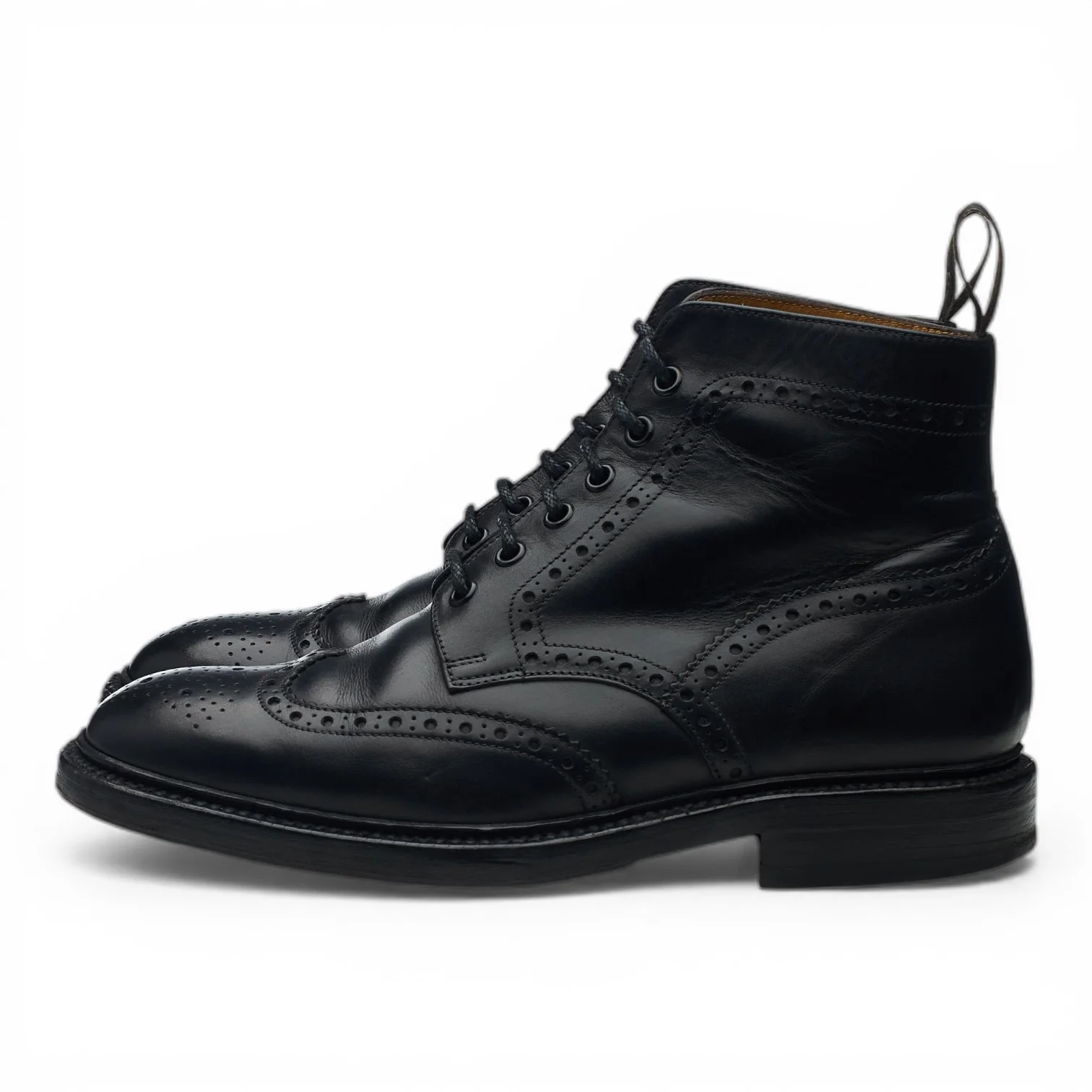 1880 'Burford 2' Black Leather Boots Brogues UK 7 F - Image 3