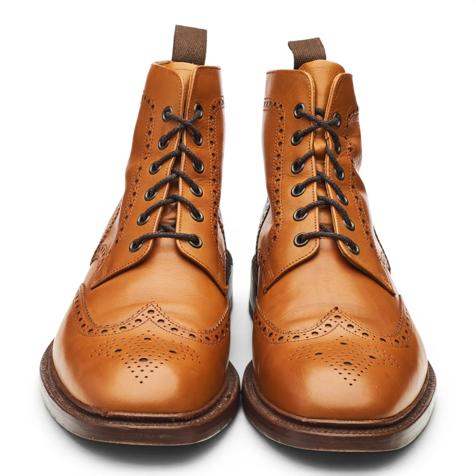 1880 'Burford 2' Tan Brown Leather Brogue Boots UK 11 F - Image 2