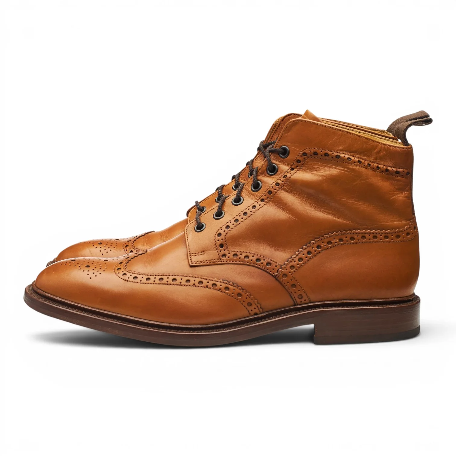 1880 'Burford 2' Tan Brown Leather Brogue Boots UK 11 F - Image 3