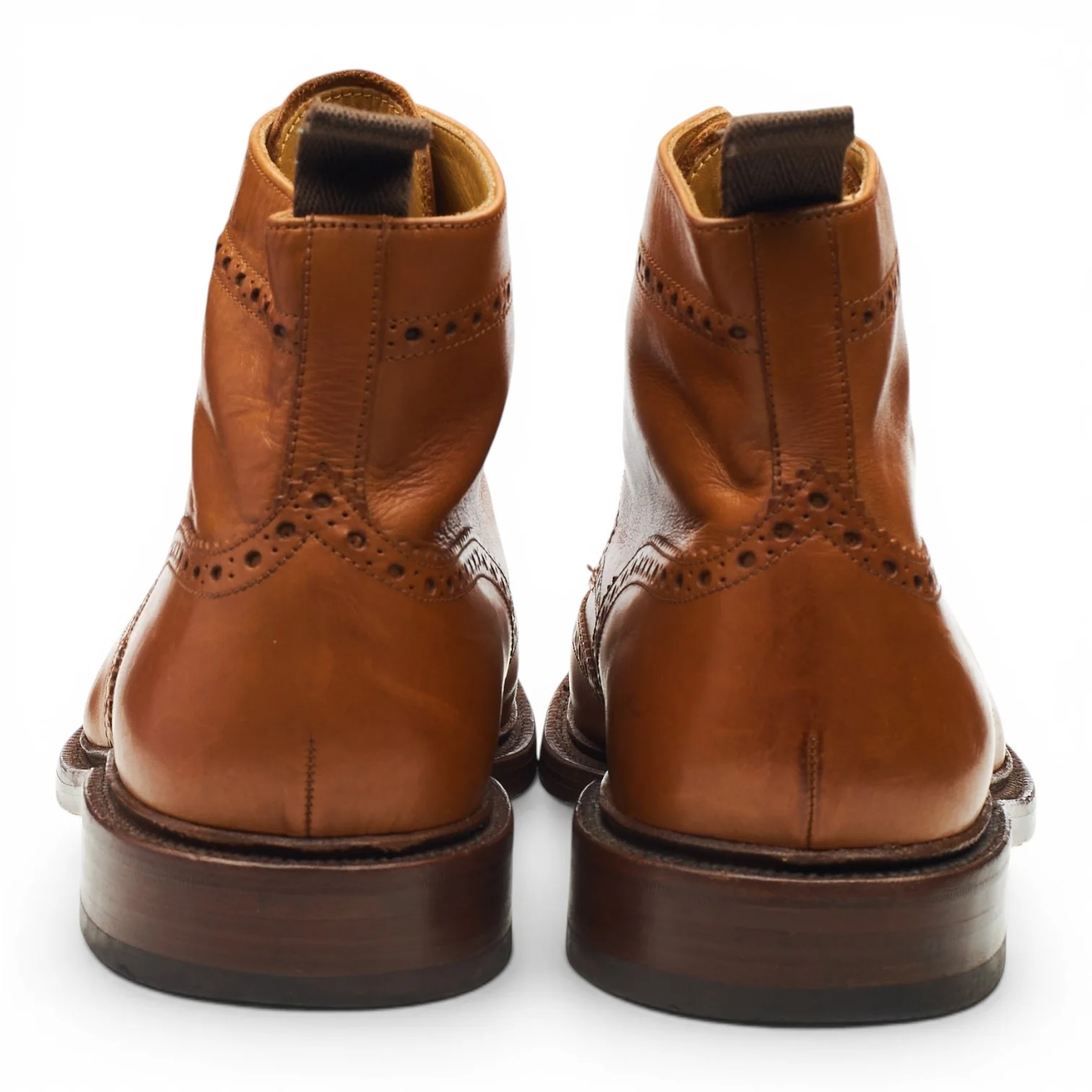 1880 'Burford 2' Tan Brown Leather Brogue Boots UK 11 F - Image 4