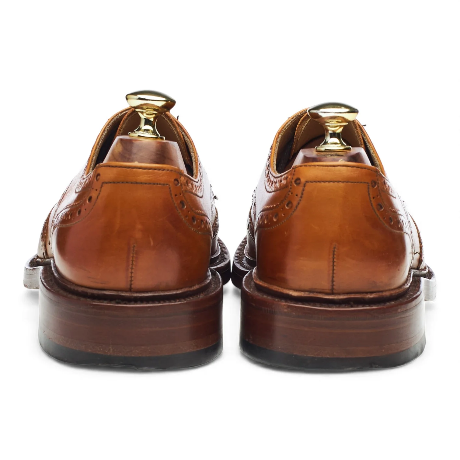 1880 'Chester 2' Tan Brown Leather Derby Brogues UK 7 F - Image 4
