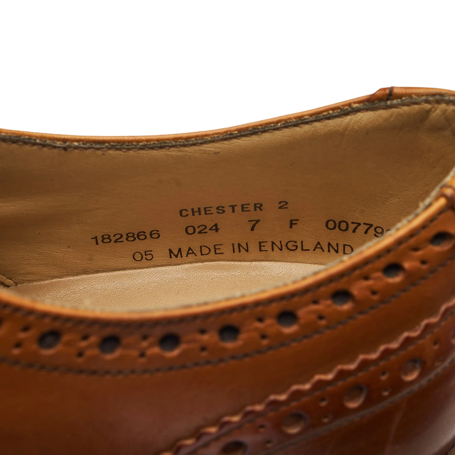1880 'Chester 2' Tan Brown Leather Derby Brogues UK 7 F - Image 7