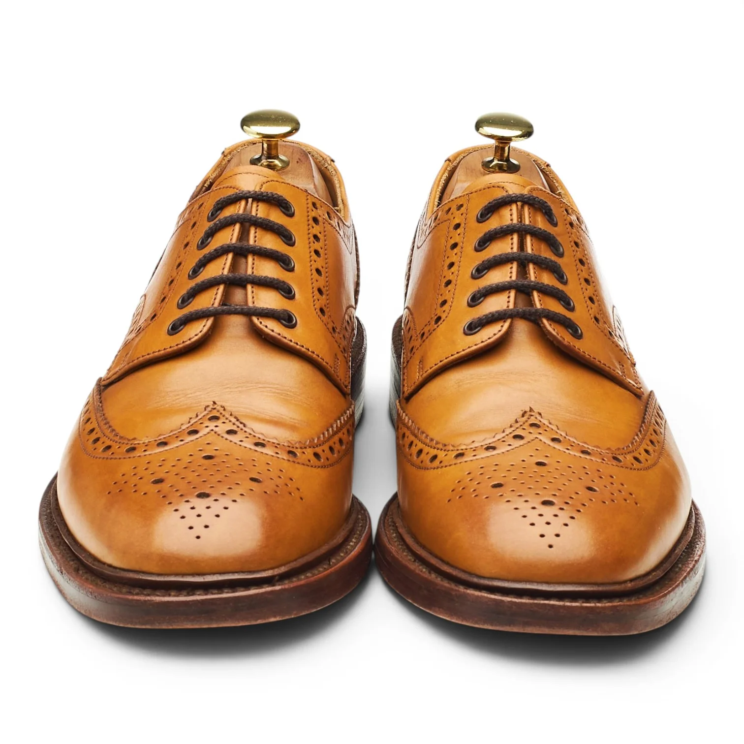1880 'Chester 2' Tan Brown Leather Derby Brogues UK 8.5 F - Image 2