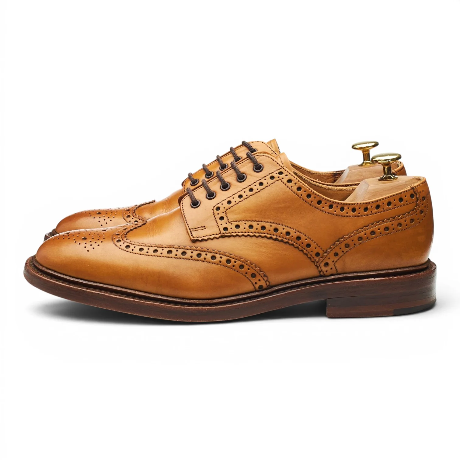 1880 'Chester 2' Tan Brown Leather Derby Brogues UK 8.5 F - Image 3