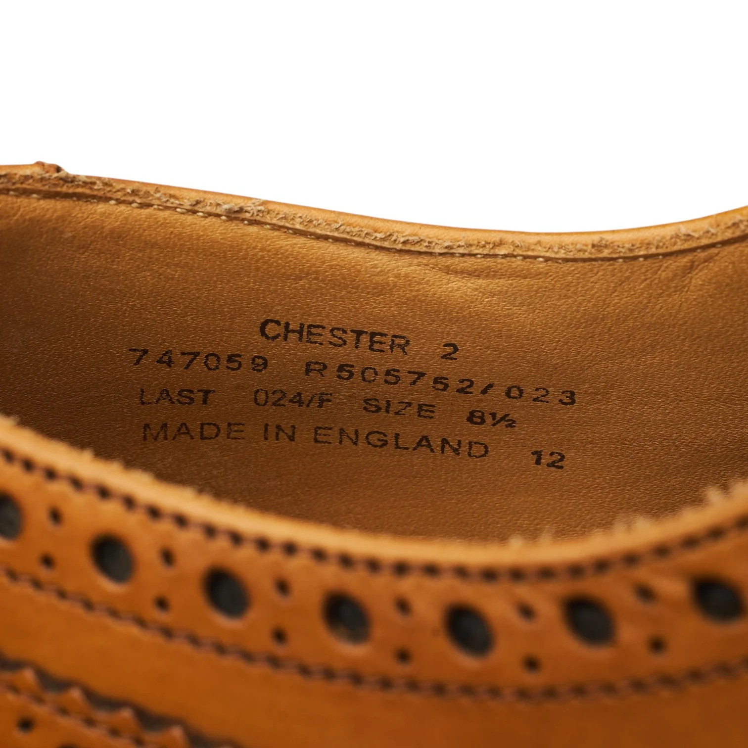 1880 'Chester 2' Tan Brown Leather Derby Brogues UK 8.5 F - Image 7