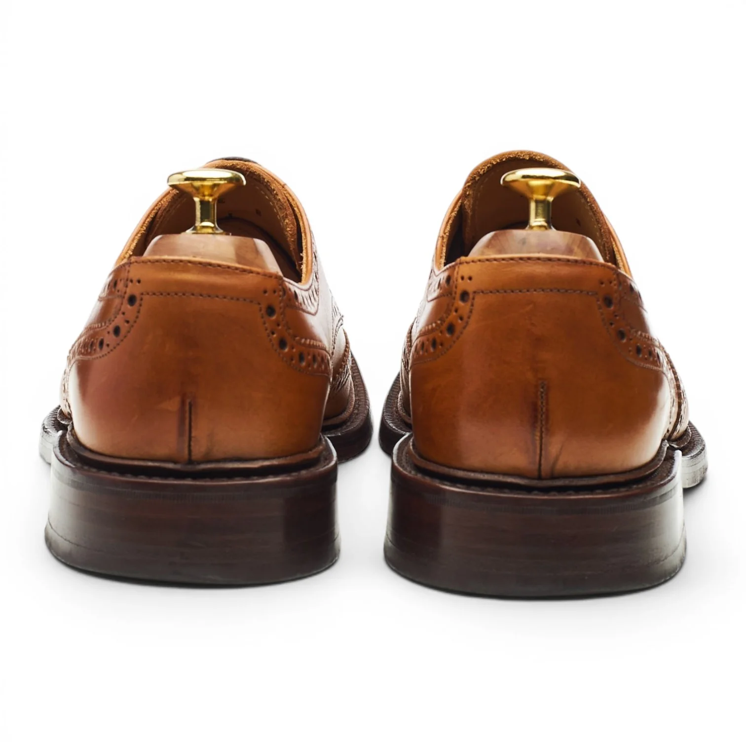 1880 'Chester 2' Tan Brown Leather Derby Brogues UK 8 F - Image 4