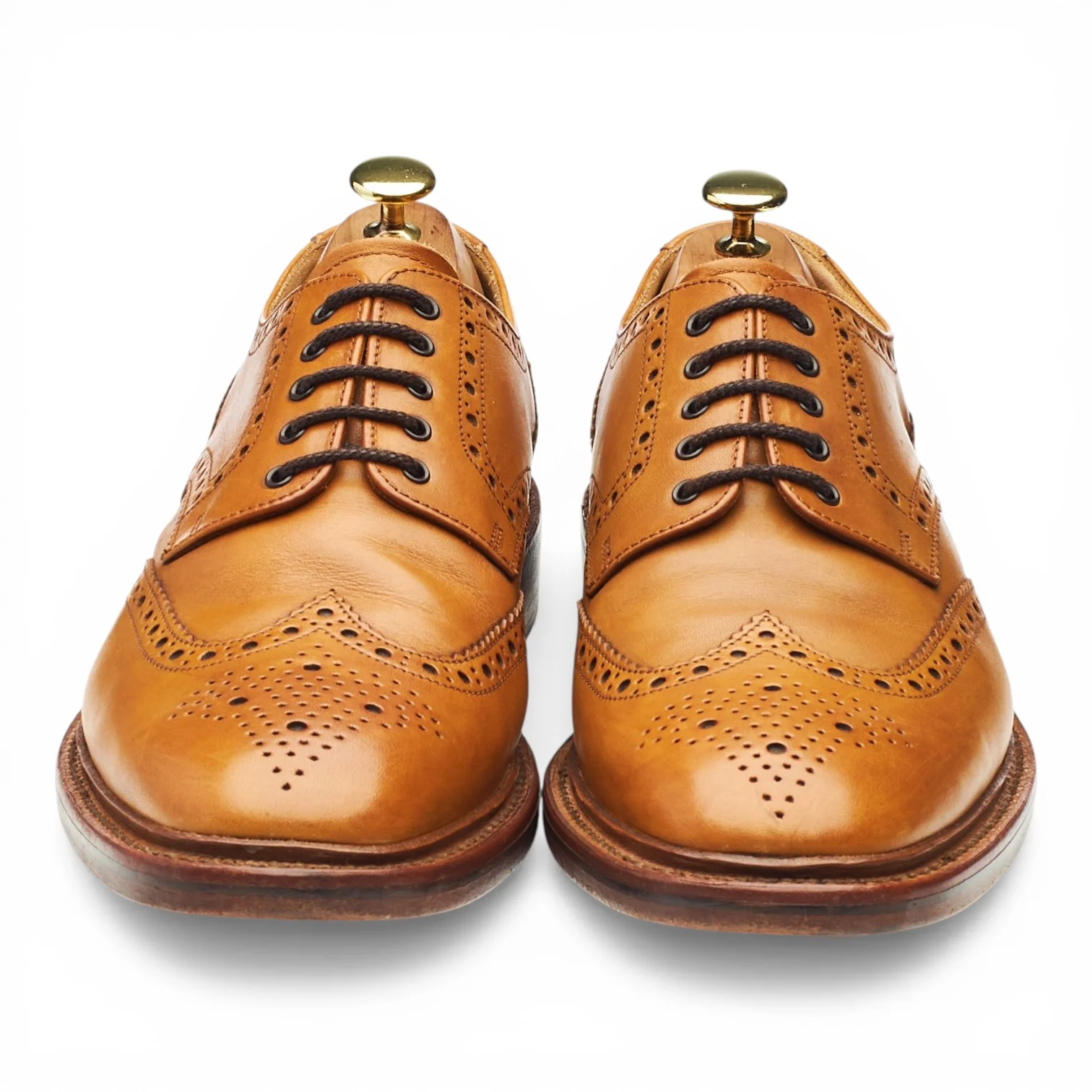 1880 'Chester 2' Tan Brown Leather Derby Brogues UK 9 F - Image 2