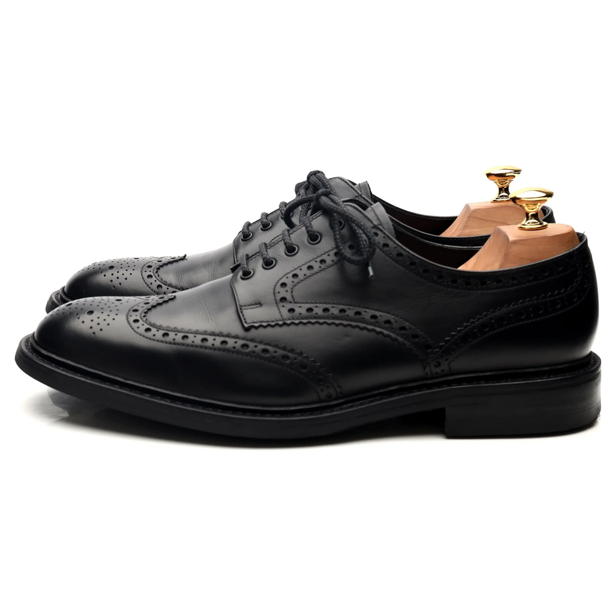 1880 'Chester' Black Leather Derby Brogues UK 10 F - Image 2