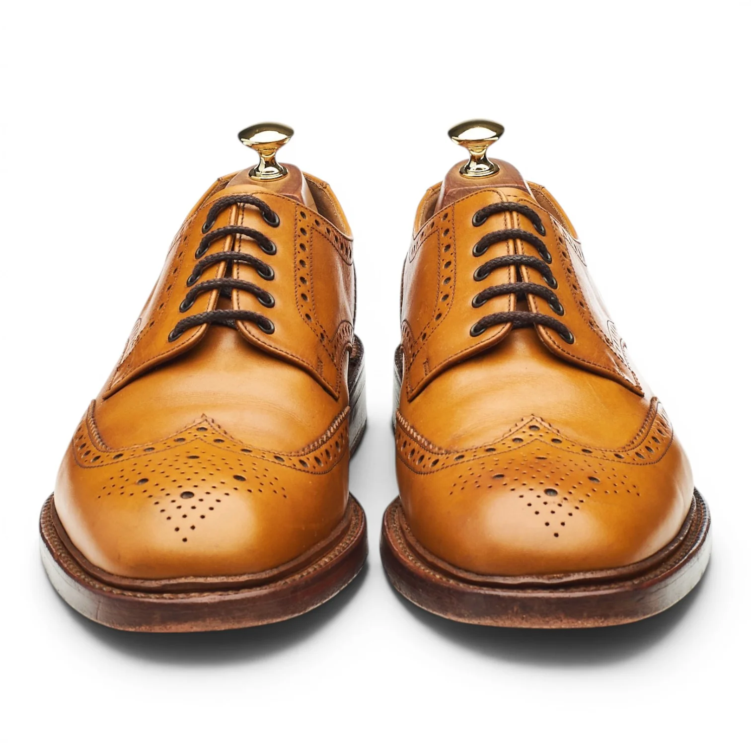1880 'Chester' Tan Brown Leather Derby Brogues UK 10 F - Image 2