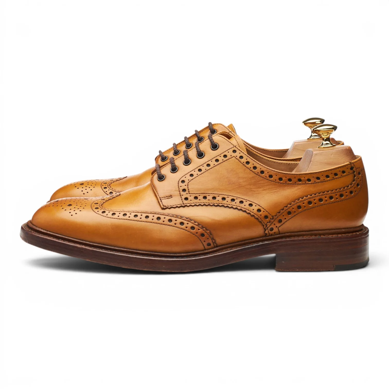 1880 'Chester' Tan Brown Leather Derby Brogues UK 10 F - Image 3