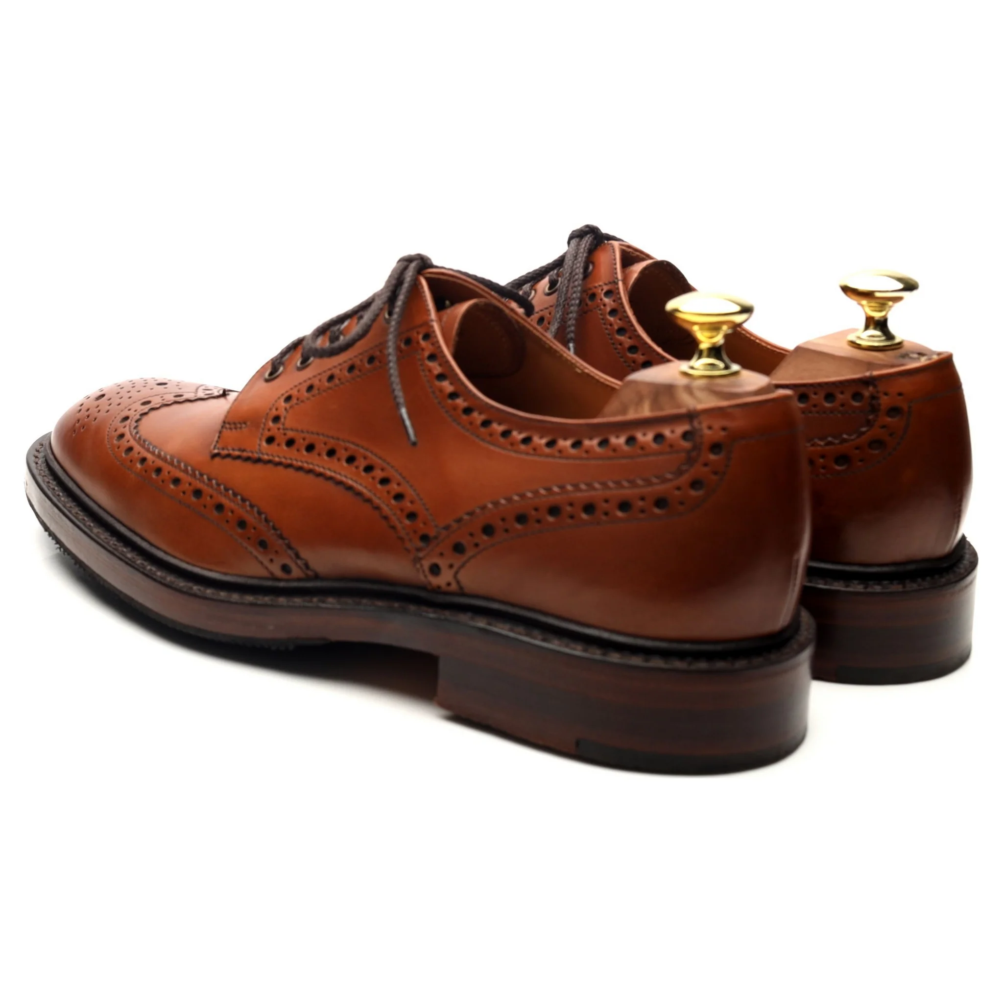 1880 'Chester' Brown Leather Derby Brogues UK 7.5 F - Image 3