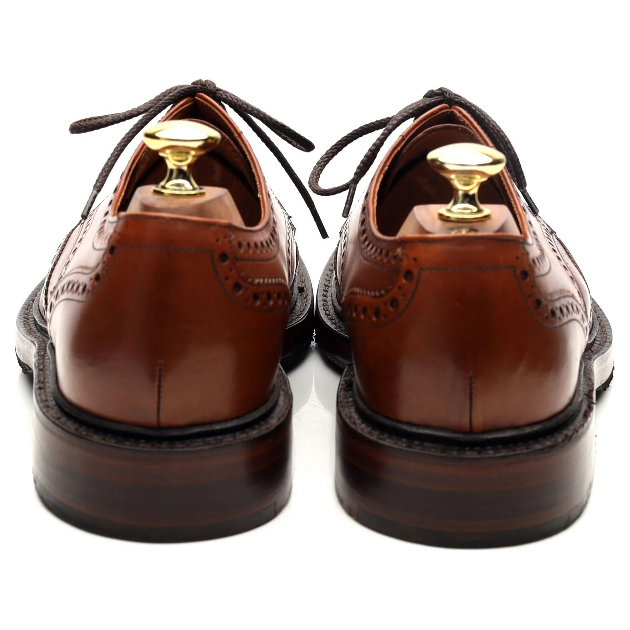 1880 'Chester' Brown Leather Derby Brogues UK 7.5 F - Image 4