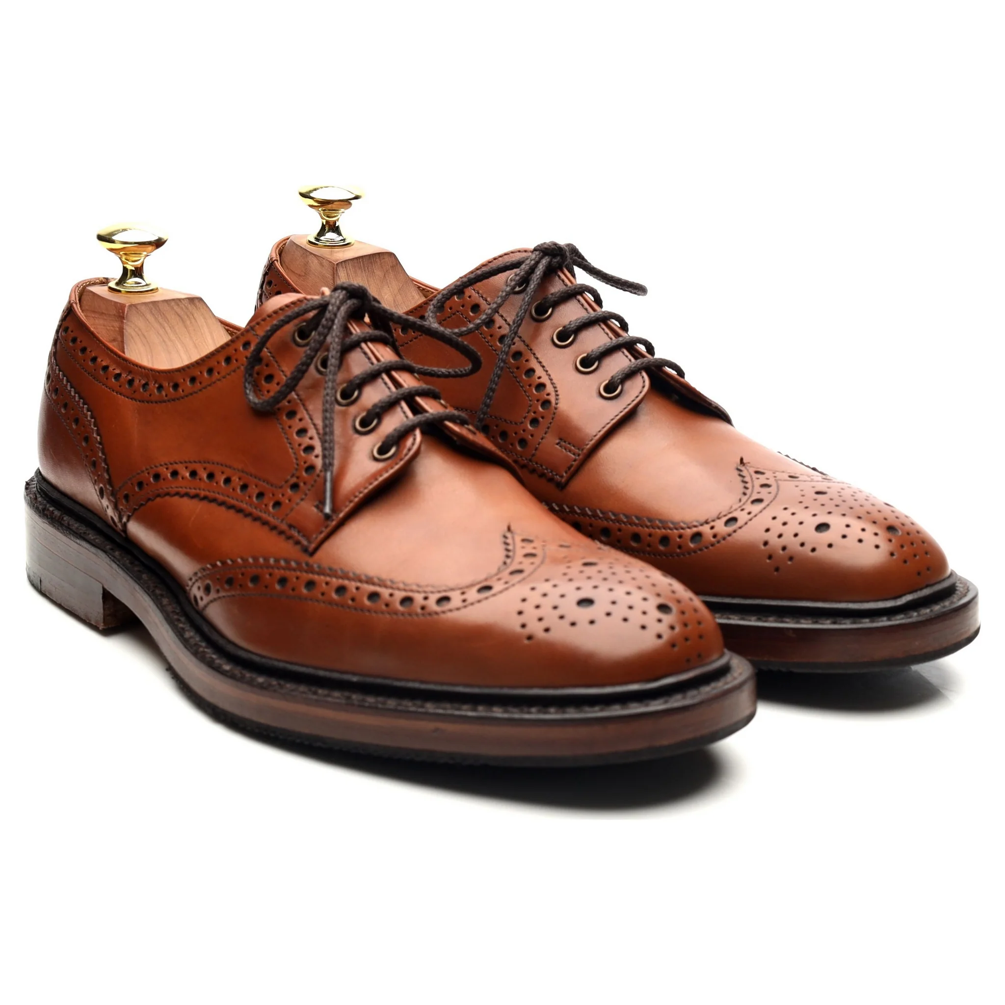 1880 'Chester' Brown Leather Derby Brogues UK 7.5 F - Image 7