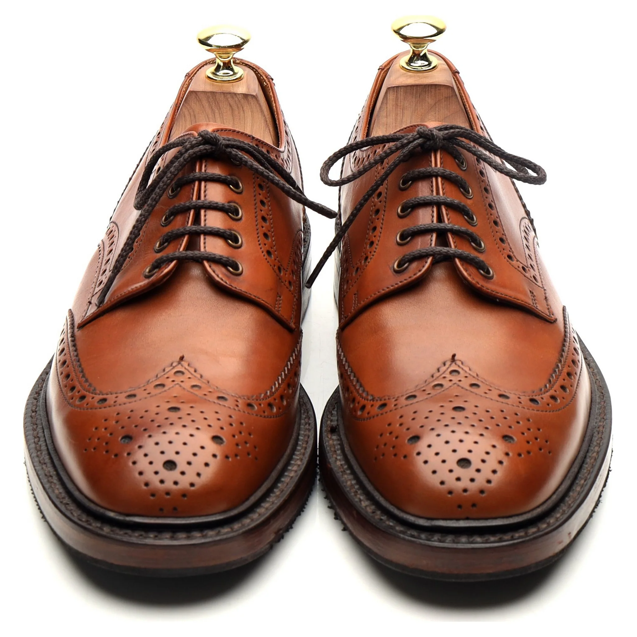 1880 'Chester' Brown Leather Derby Brogues UK 7.5 F - Image 9