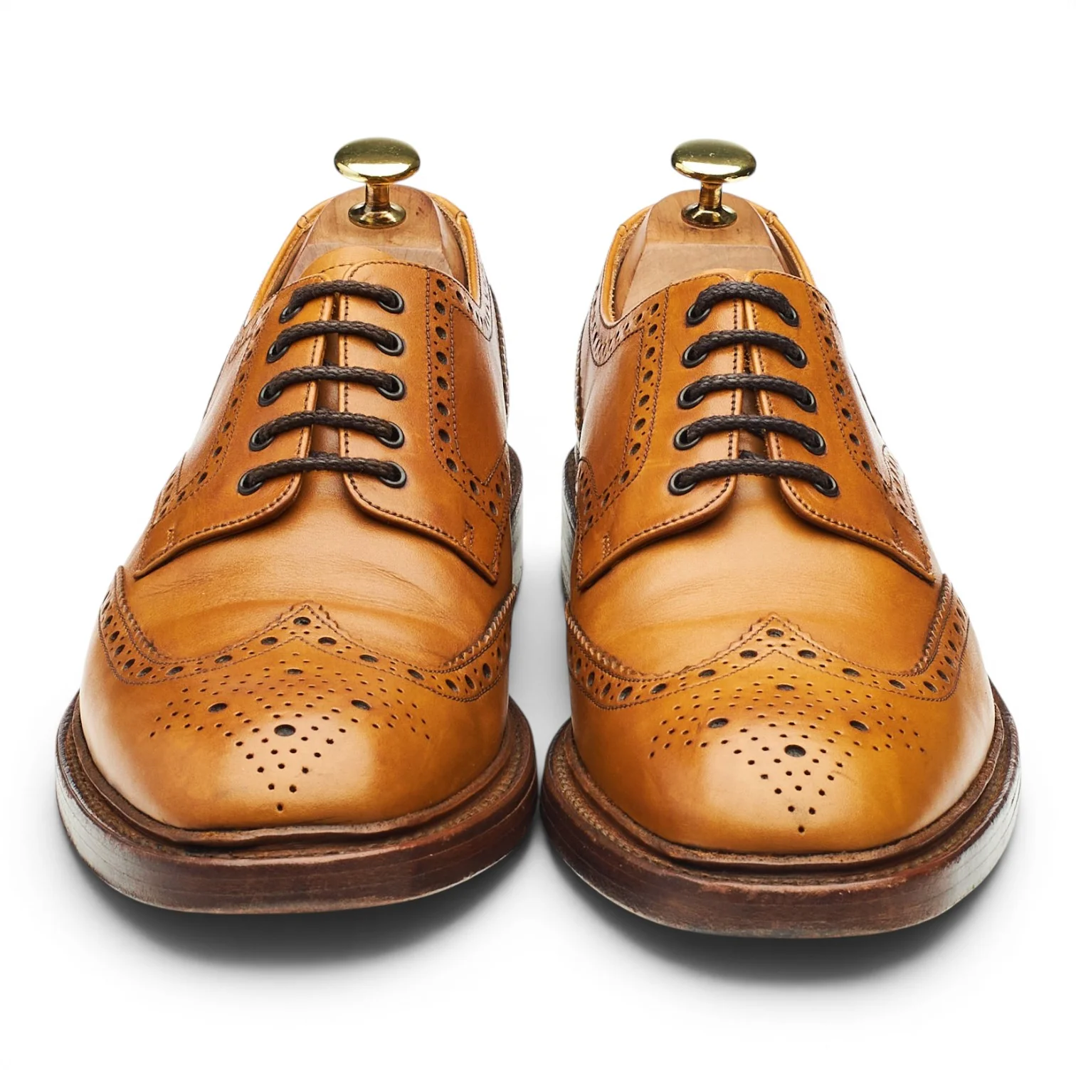 1880 'Chester' Tan Brown Leather Derby Brogues UK 9 F - Image 2
