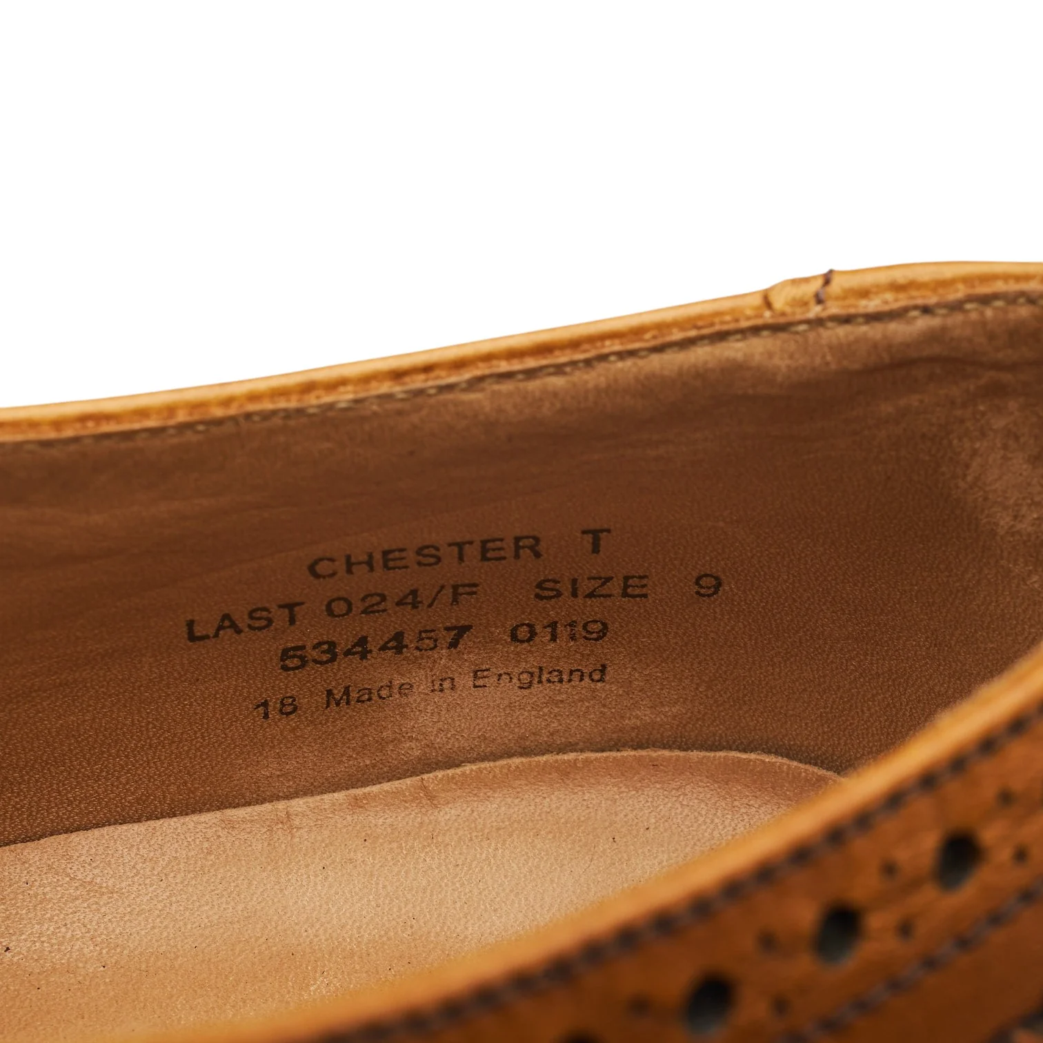 1880 'Chester' Tan Brown Leather Derby Brogues UK 9 F - Image 7