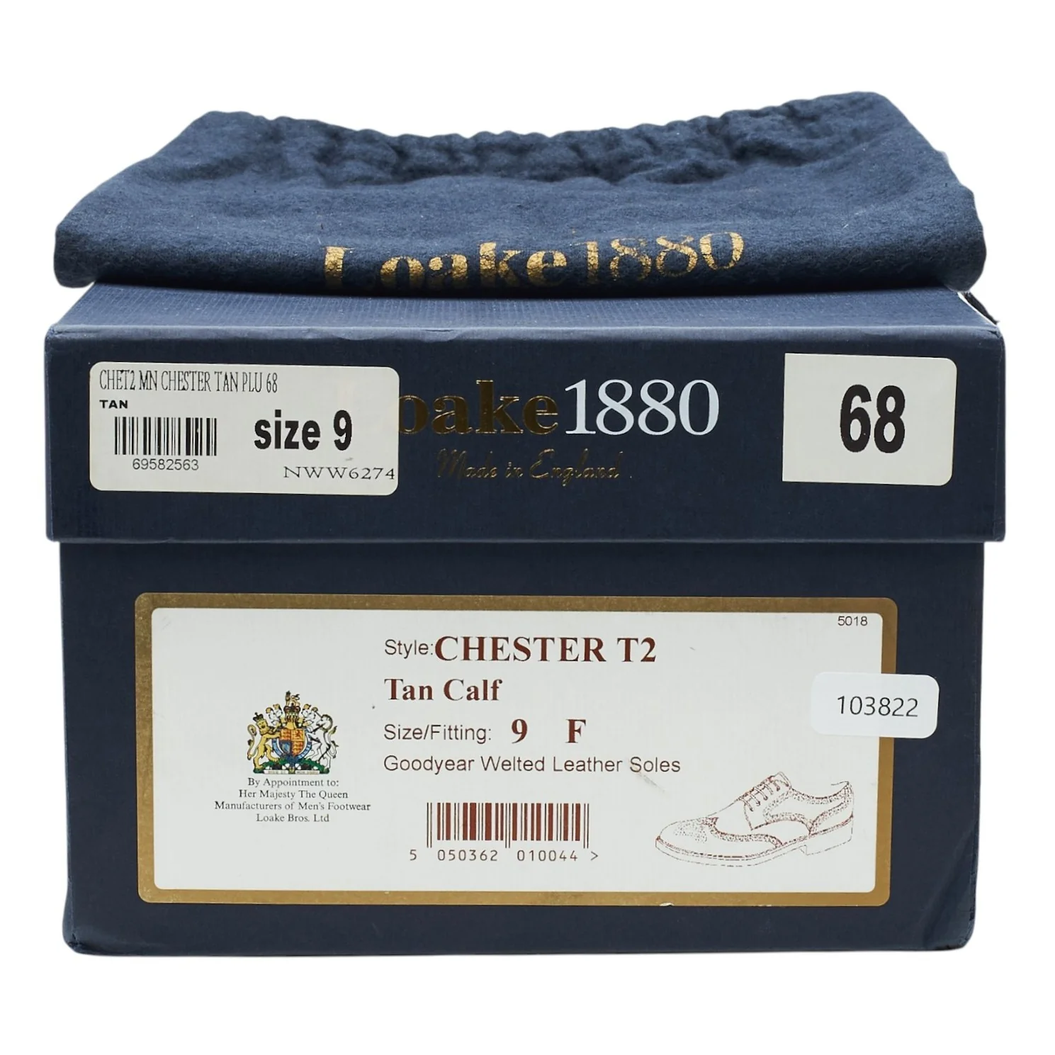 1880 'Chester' Tan Brown Leather Derby Brogues UK 9 F - Image 8