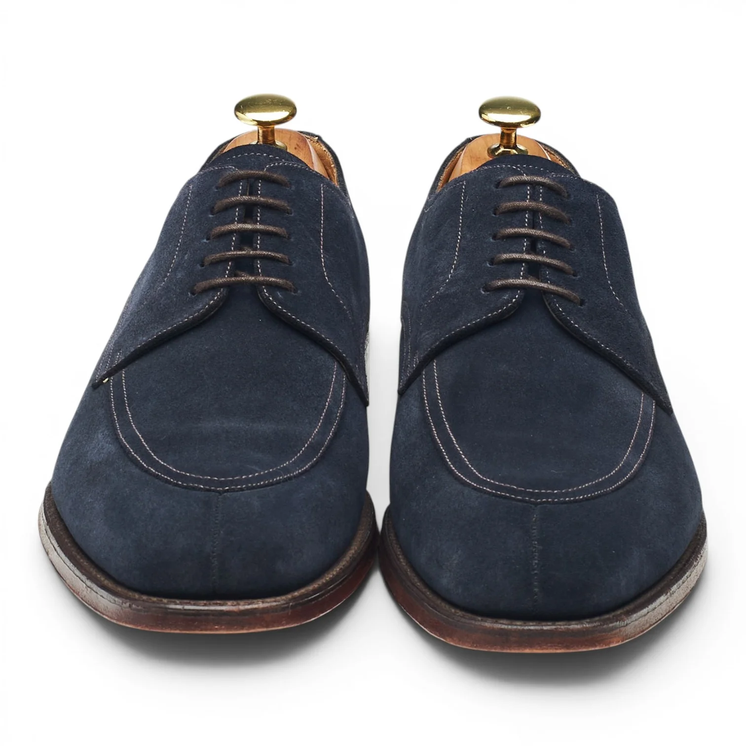 1880 'Ealing' Navy Blue Suede Split Toe Derby UK 8 F - Image 2