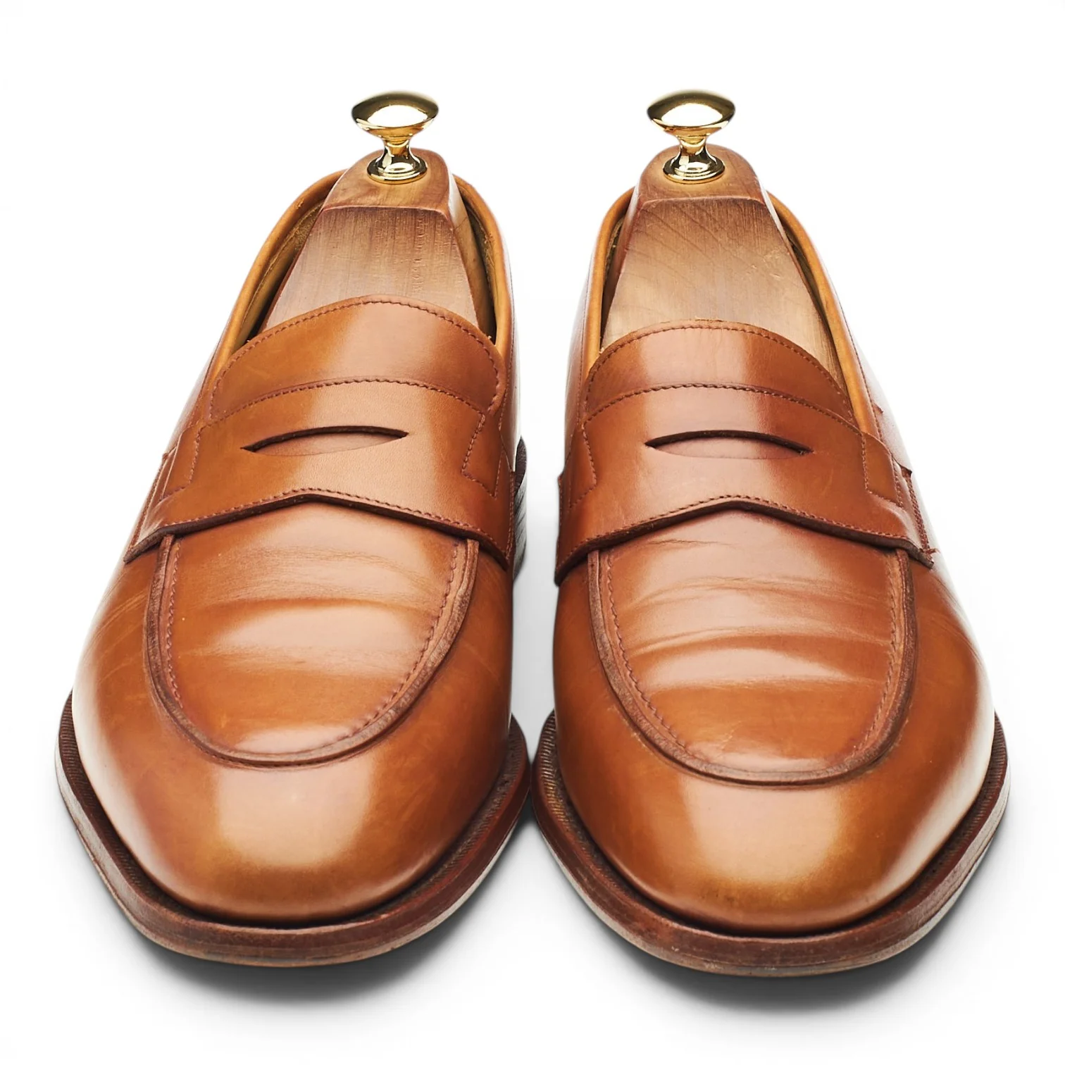 1880 'Ely' Tan Brown Leather Loafers UK 10.5 F - Image 2
