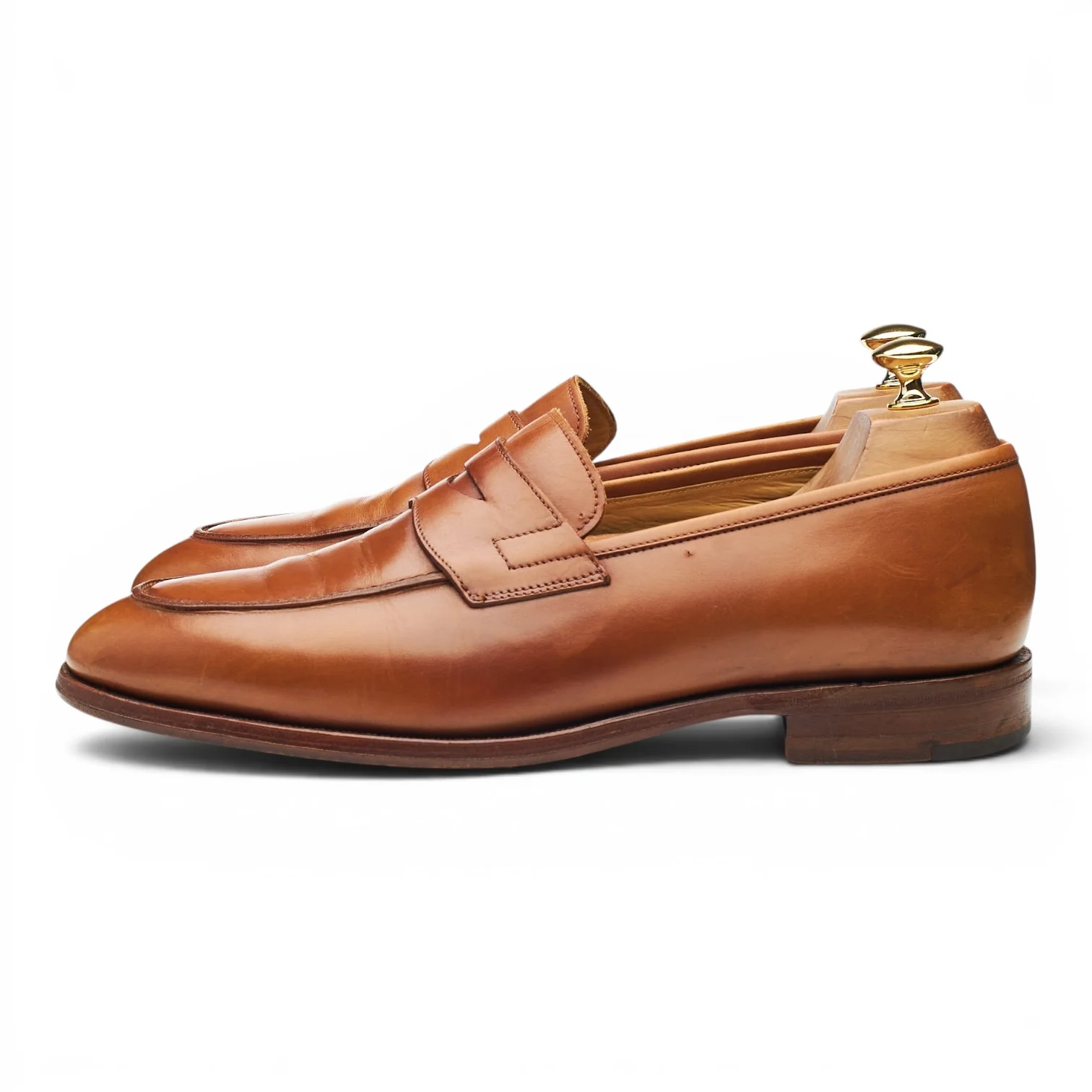 1880 'Ely' Tan Brown Leather Loafers UK 10.5 F - Image 3
