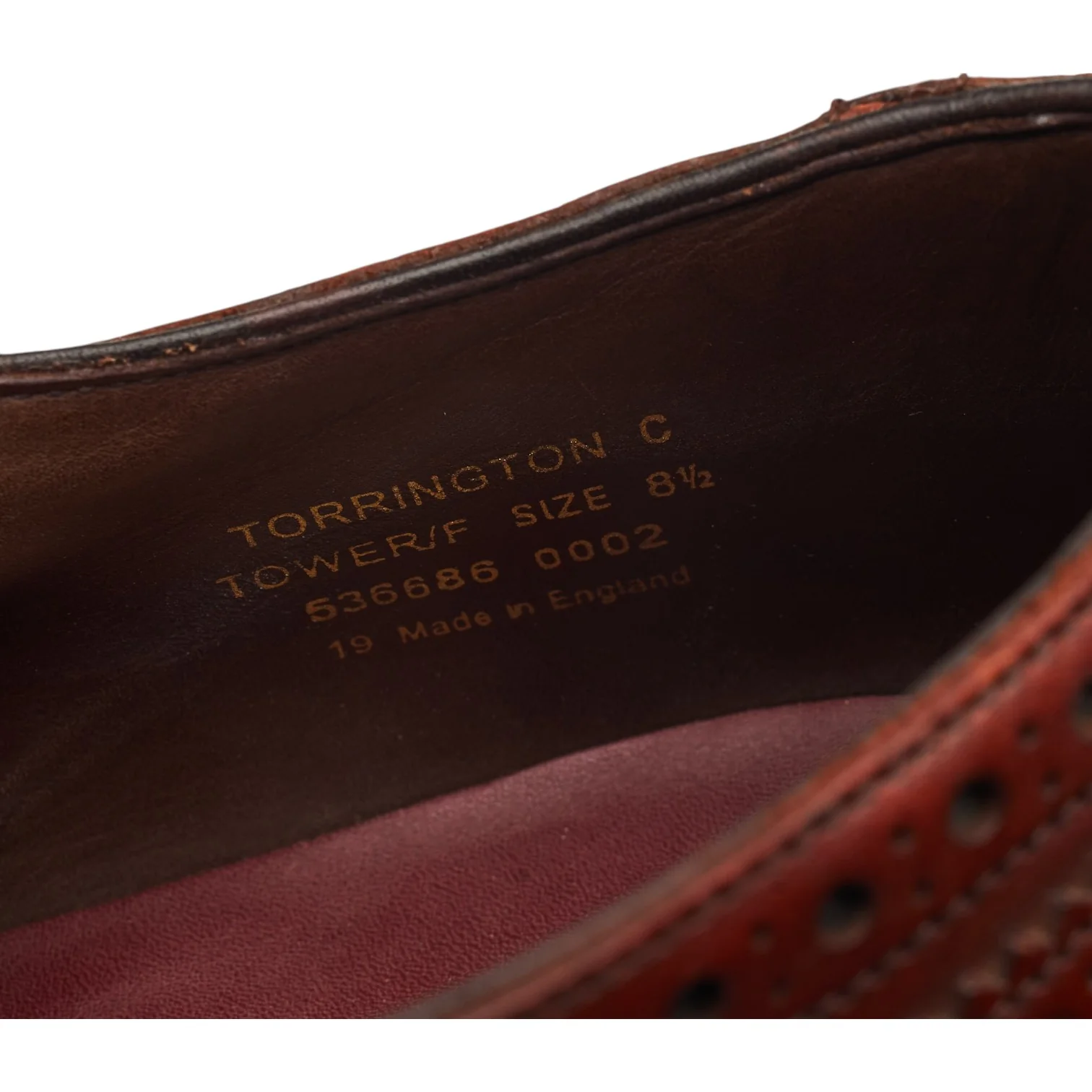 1880 Export Grade 'Torrington' Brown Leather Oxford Brogues UK 8.5 F - Image 7