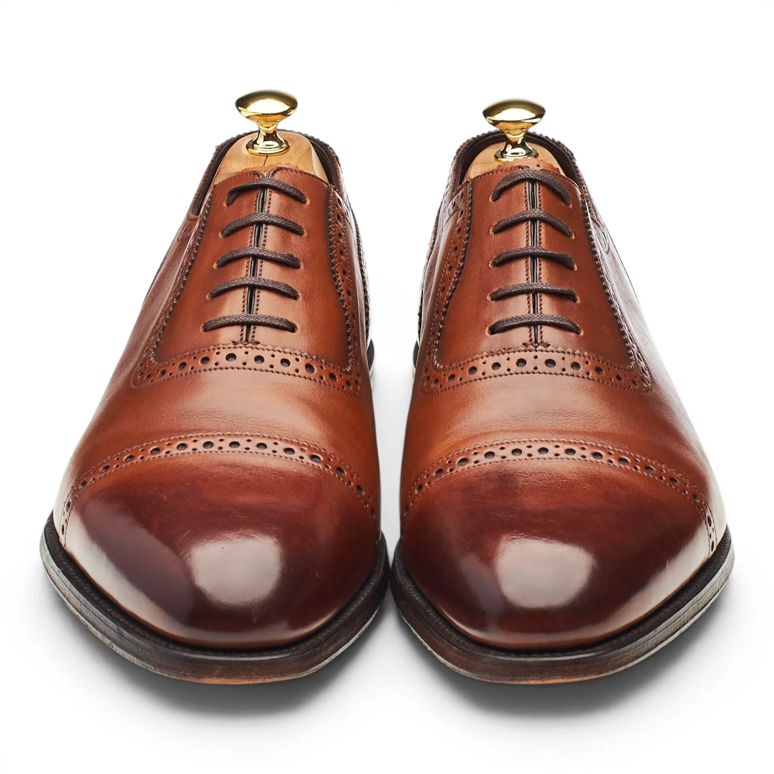 1880 Export Grade 'Trinity' Tan Brown Leather Oxford Brogues UK 11 F - Image 2