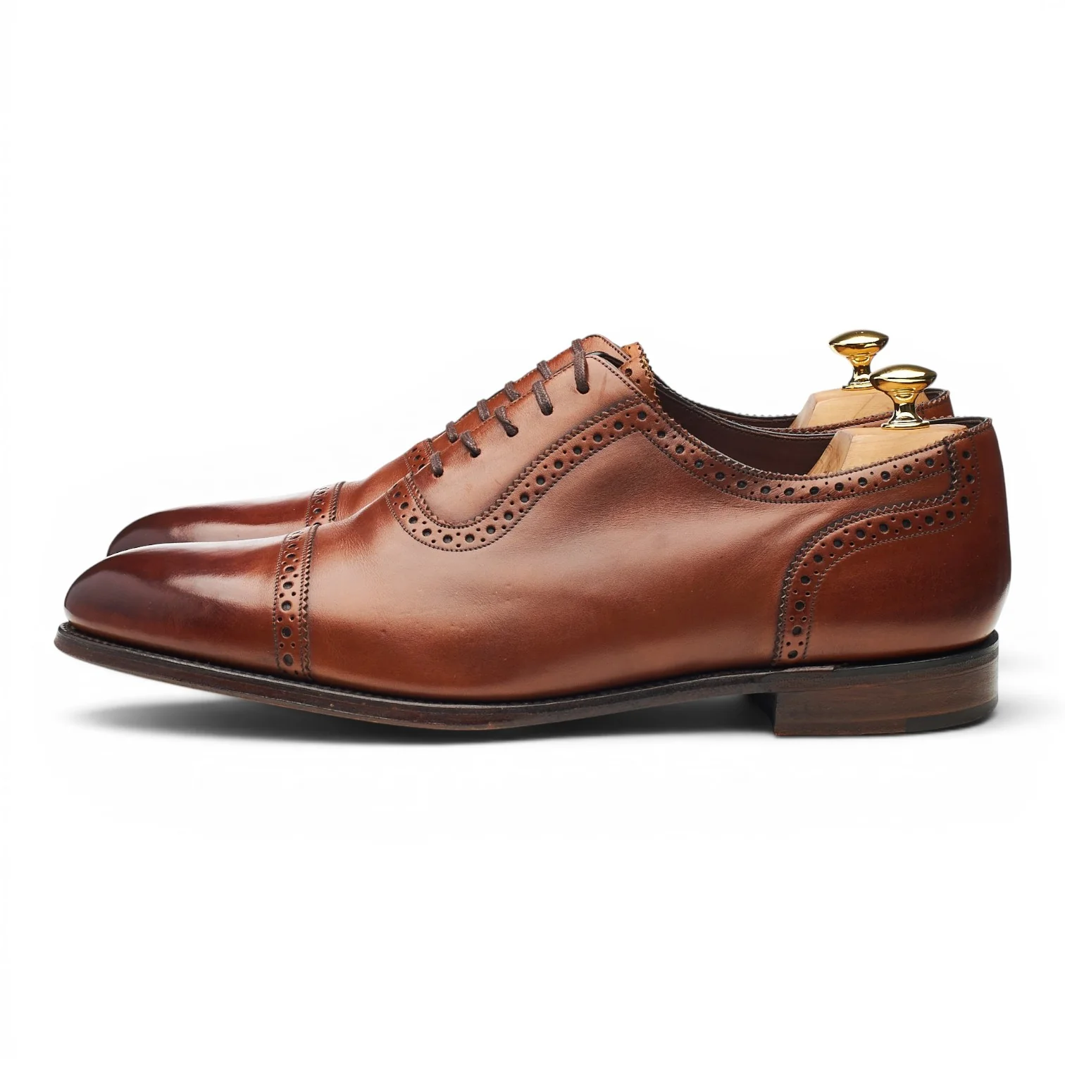 1880 Export Grade 'Trinity' Tan Brown Leather Oxford Brogues UK 11 F - Image 3