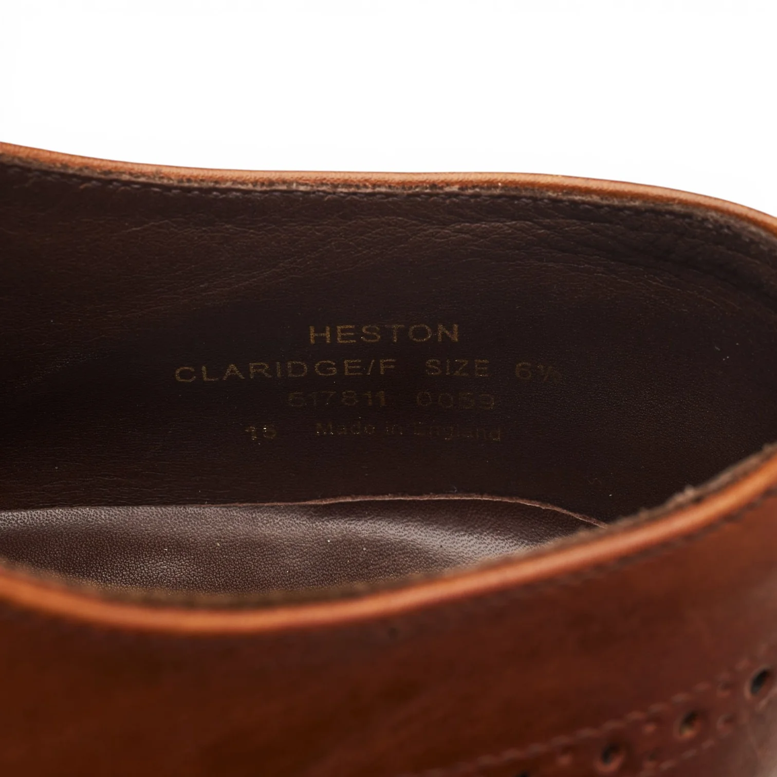 1880 'Heston' Tan Brown Leather Oxford Brogues UK 6.5 F - Image 7