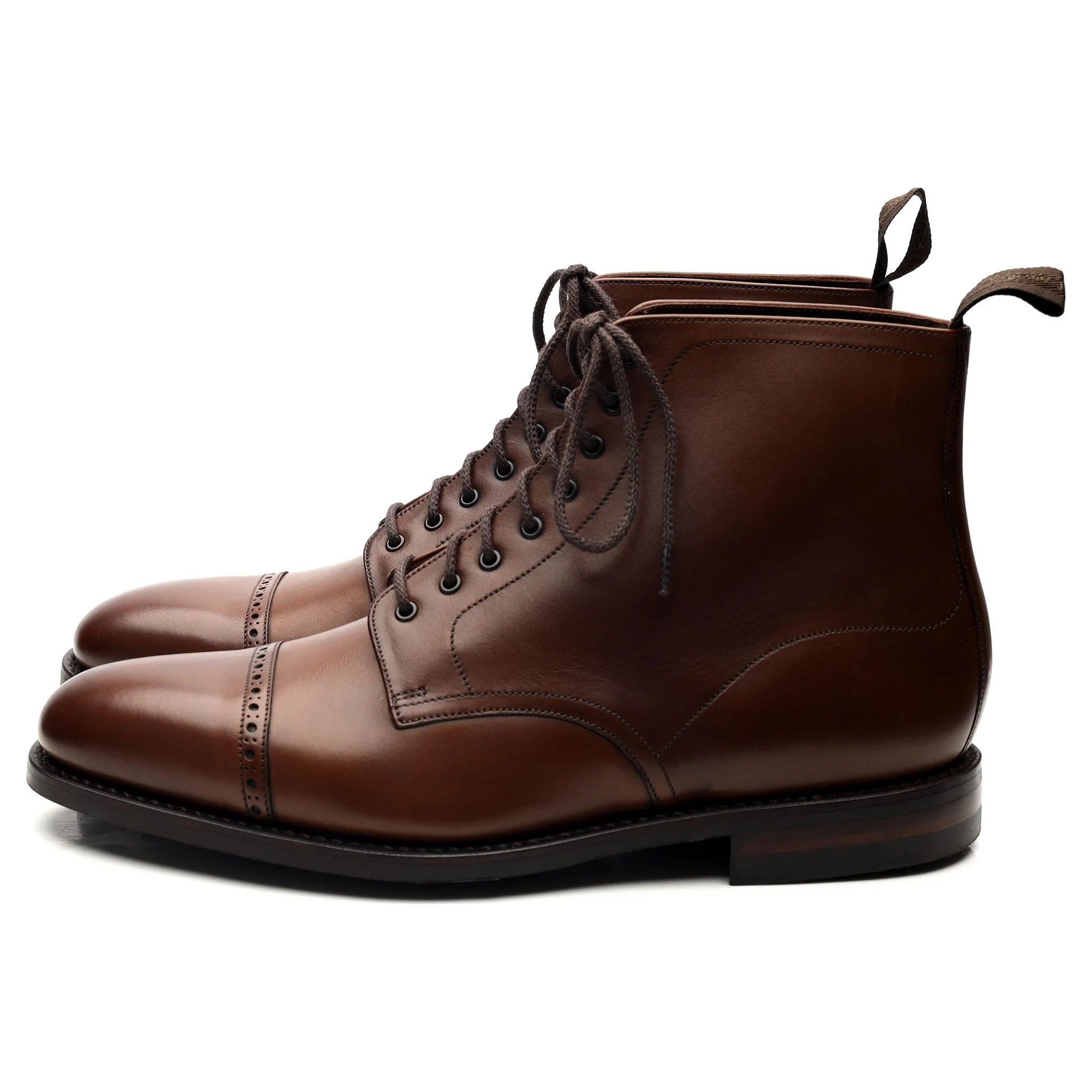 1880 'Hyde' Brown Leather Boots UK 9 F - Image 2