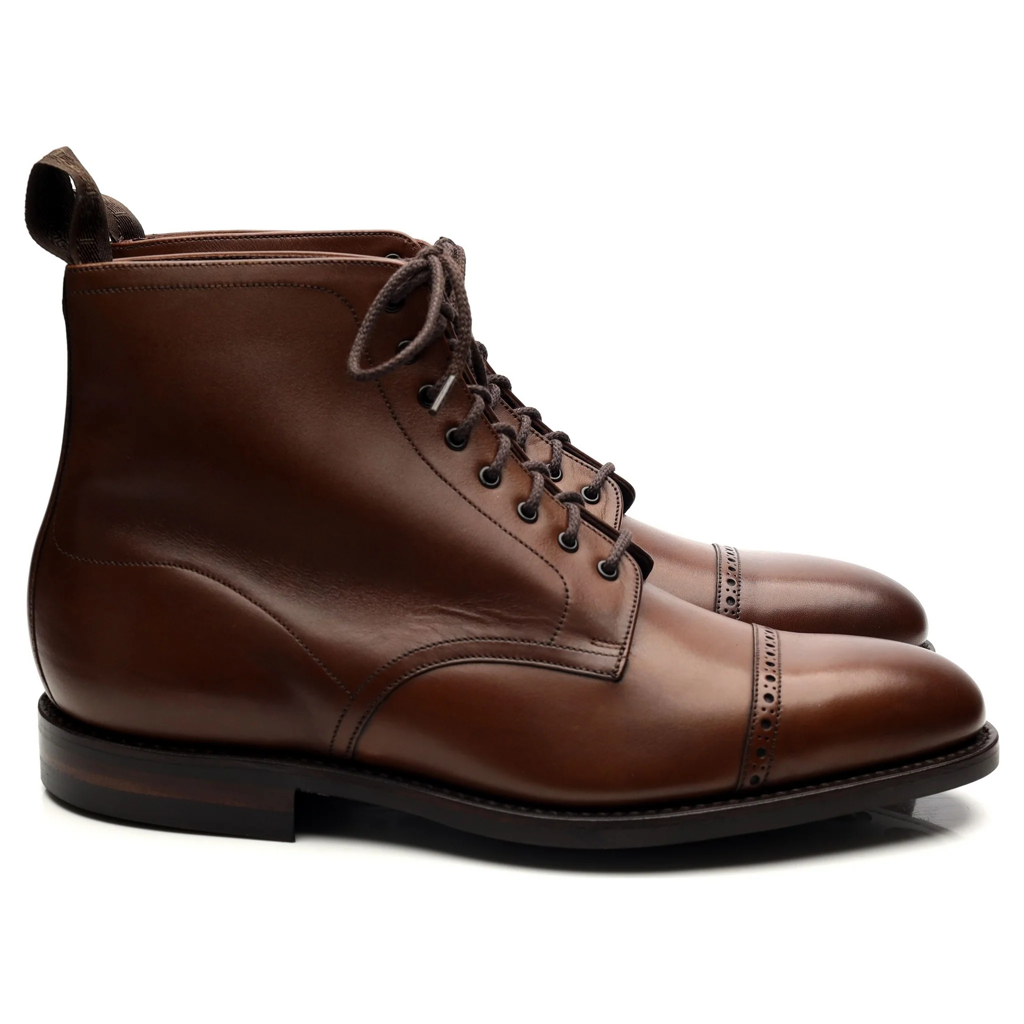 1880 'Hyde' Brown Leather Boots UK 9 F - Image 6